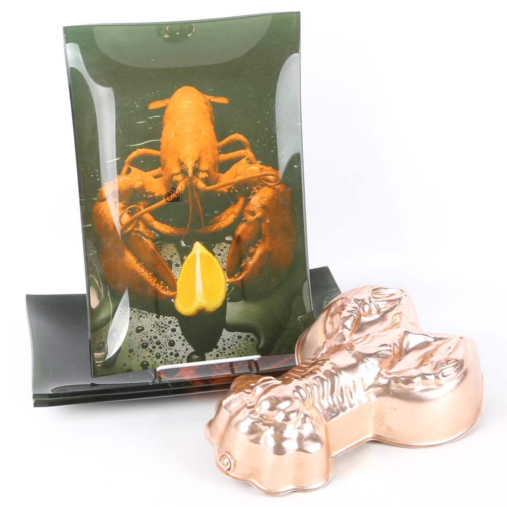 Reverse Painted Prima Donna Plates and Copper Mold