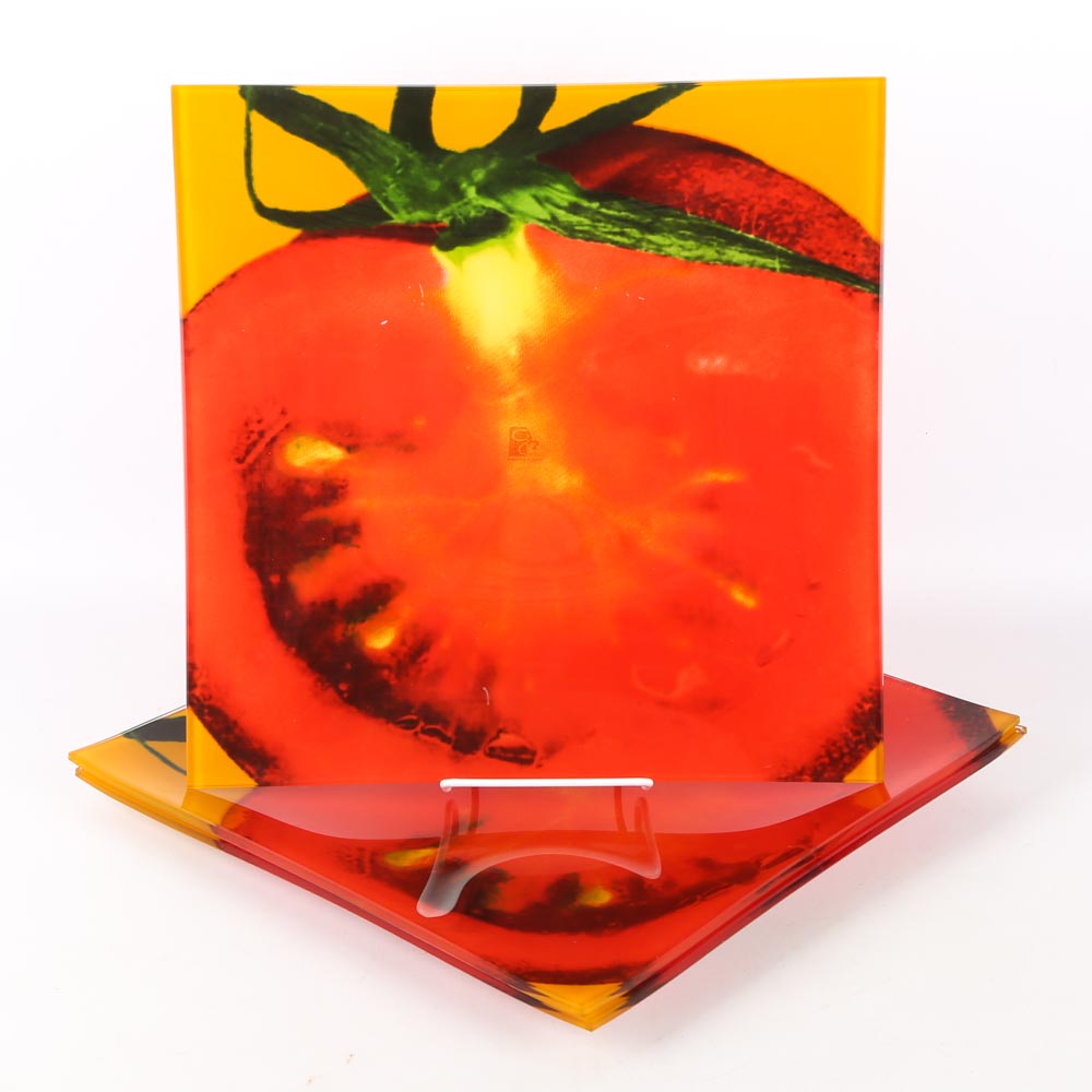 Prima Donna Reverse Painted Tomato Platters