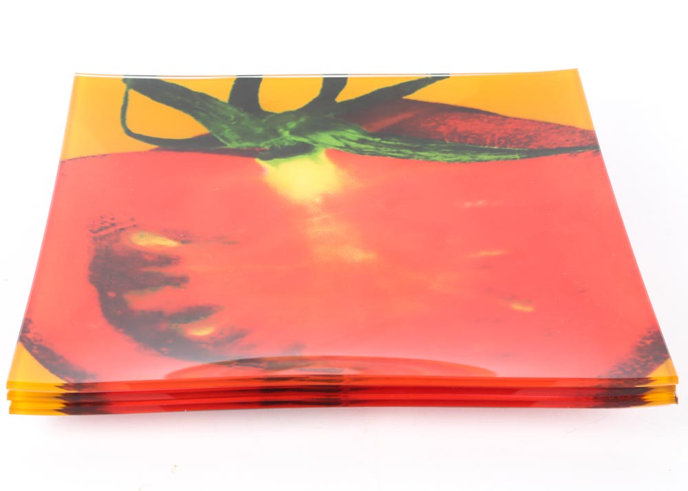 Prima Donna Reverse Painted Tomato Platters