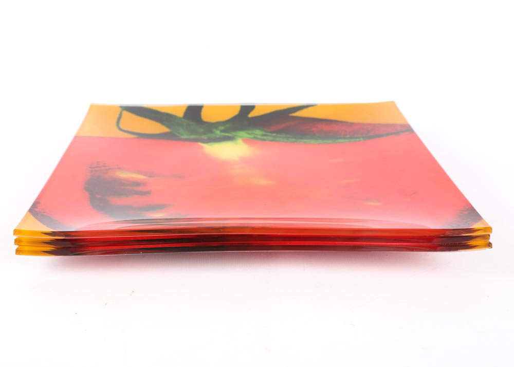 Prima Donna Reverse Painted Tomato Platters