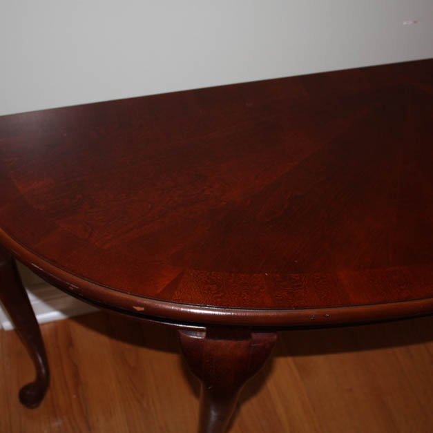Queen Anne Style Demilune Console Table