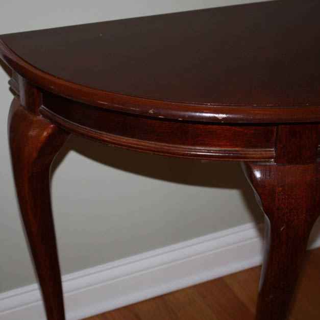 Queen Anne Style Demilune Console Table