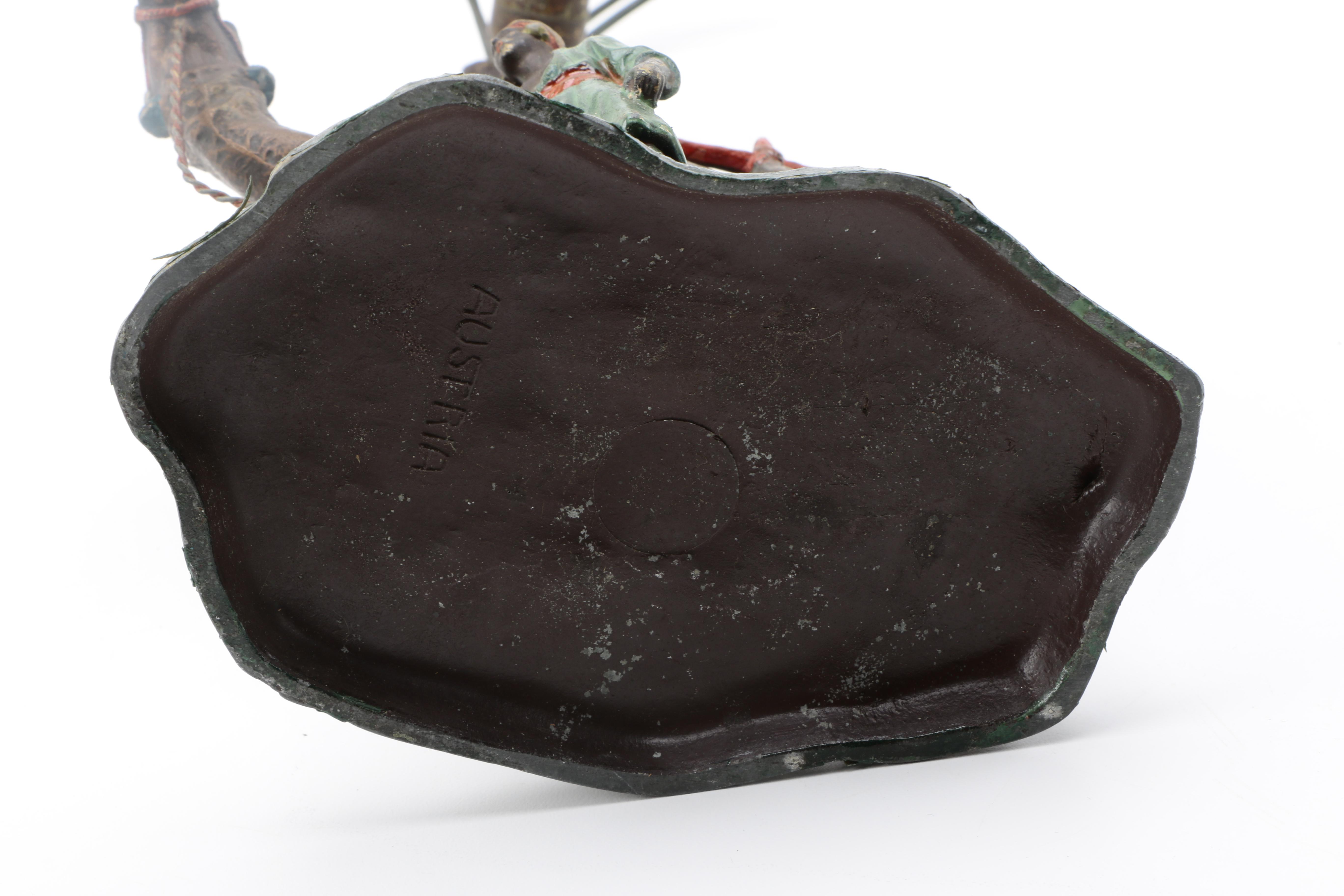 Austrian Cold-Painted Metal Sculptural Lamp of Camel and Traveler