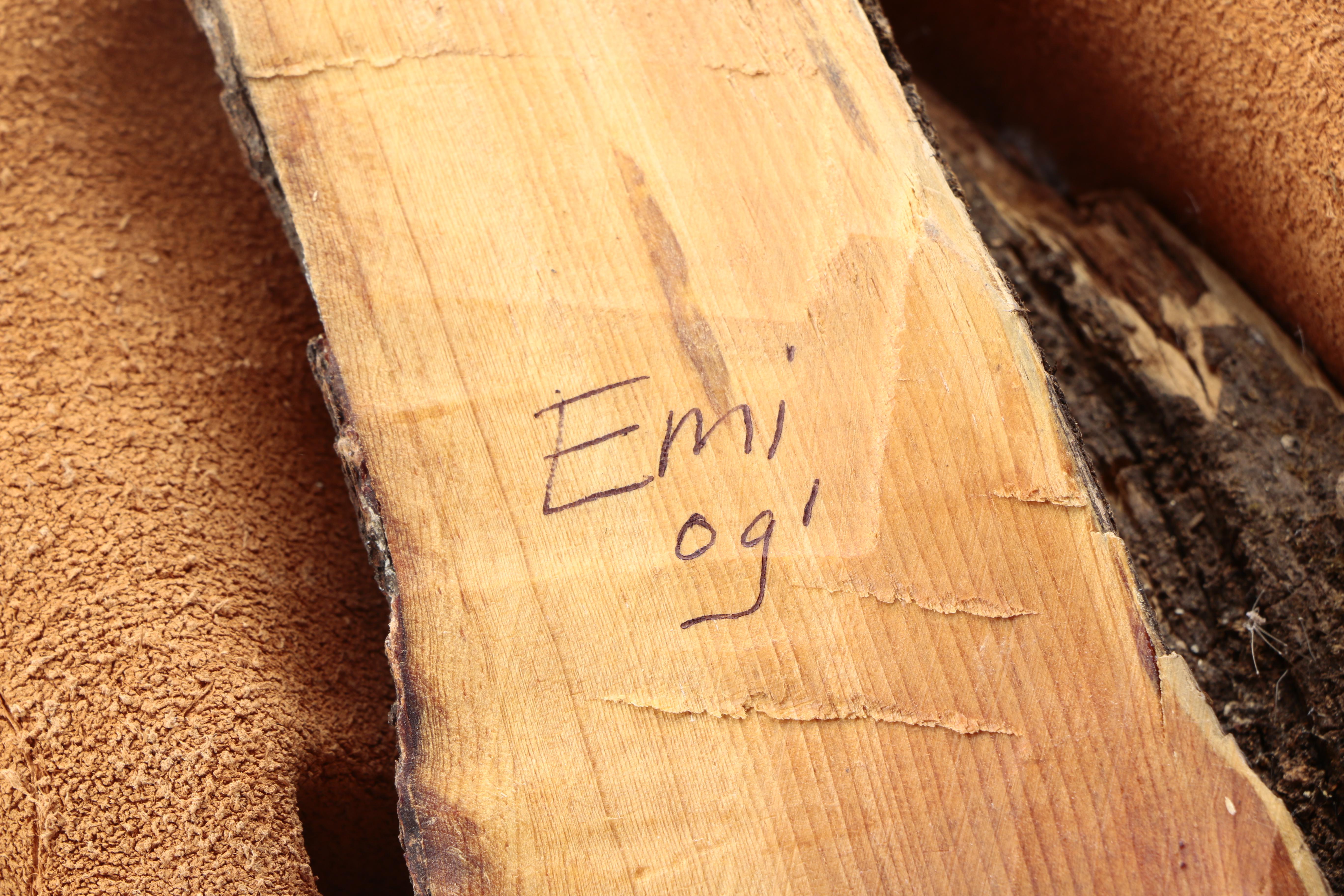 Emi Ogi Carved Wooden and Leather Wall Hanging of Bearded Man