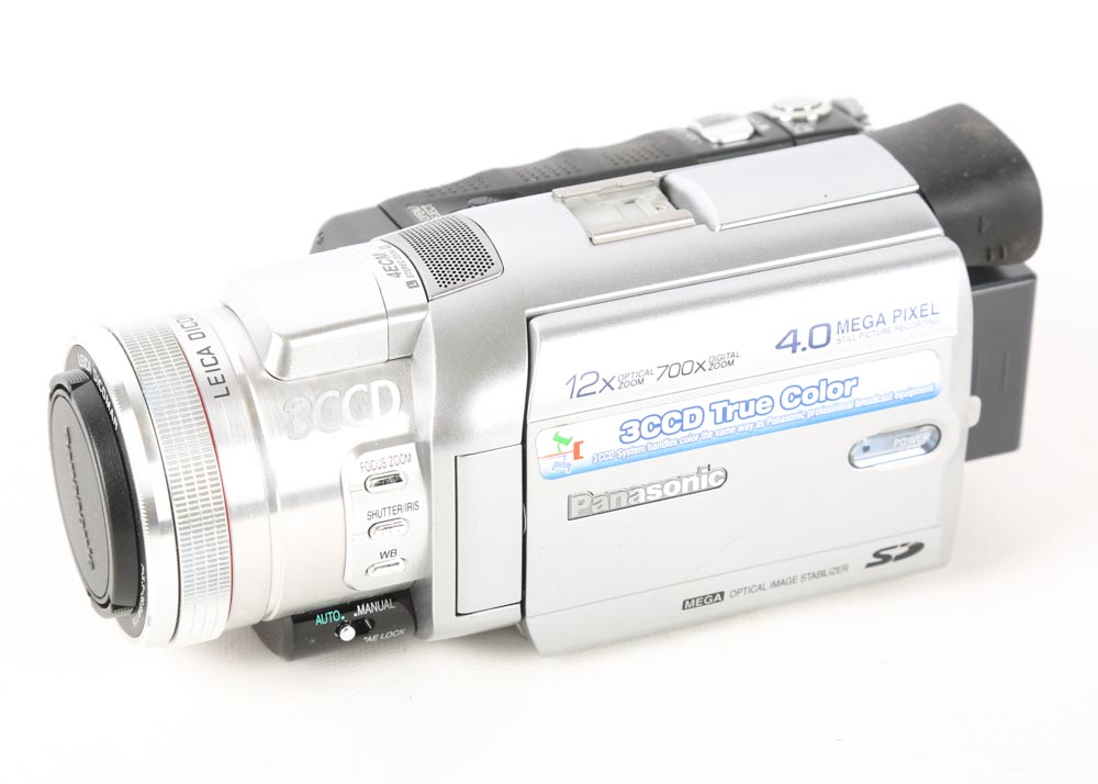 Vintage Camcorders Including Panasonic and Accessories