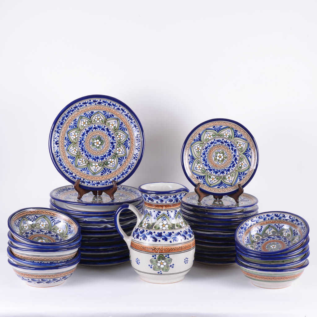 Handmade Mexican Colonial Talavera Pottery Tableware Collection