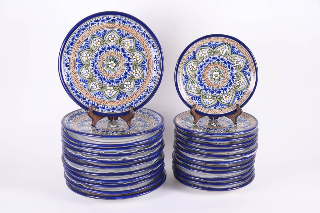 Handmade Mexican Colonial Talavera Pottery Tableware Collection
