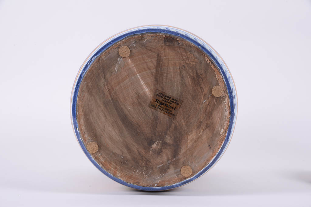 Rigattieri Italian Hand-Painted Ceramic "Bartolomeo" Lidded Vase