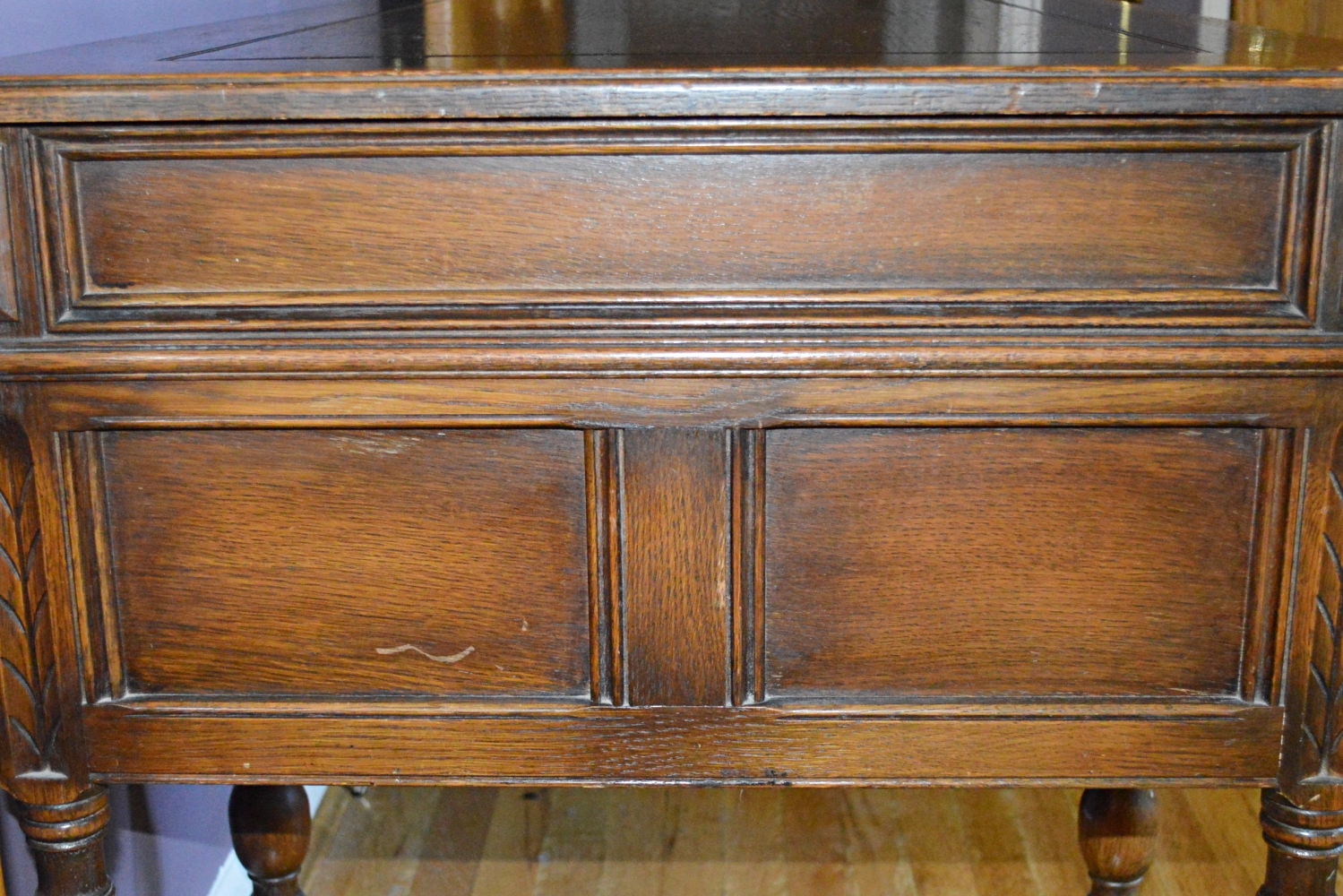 Revival Style Oak Writing Desk by Kittinger