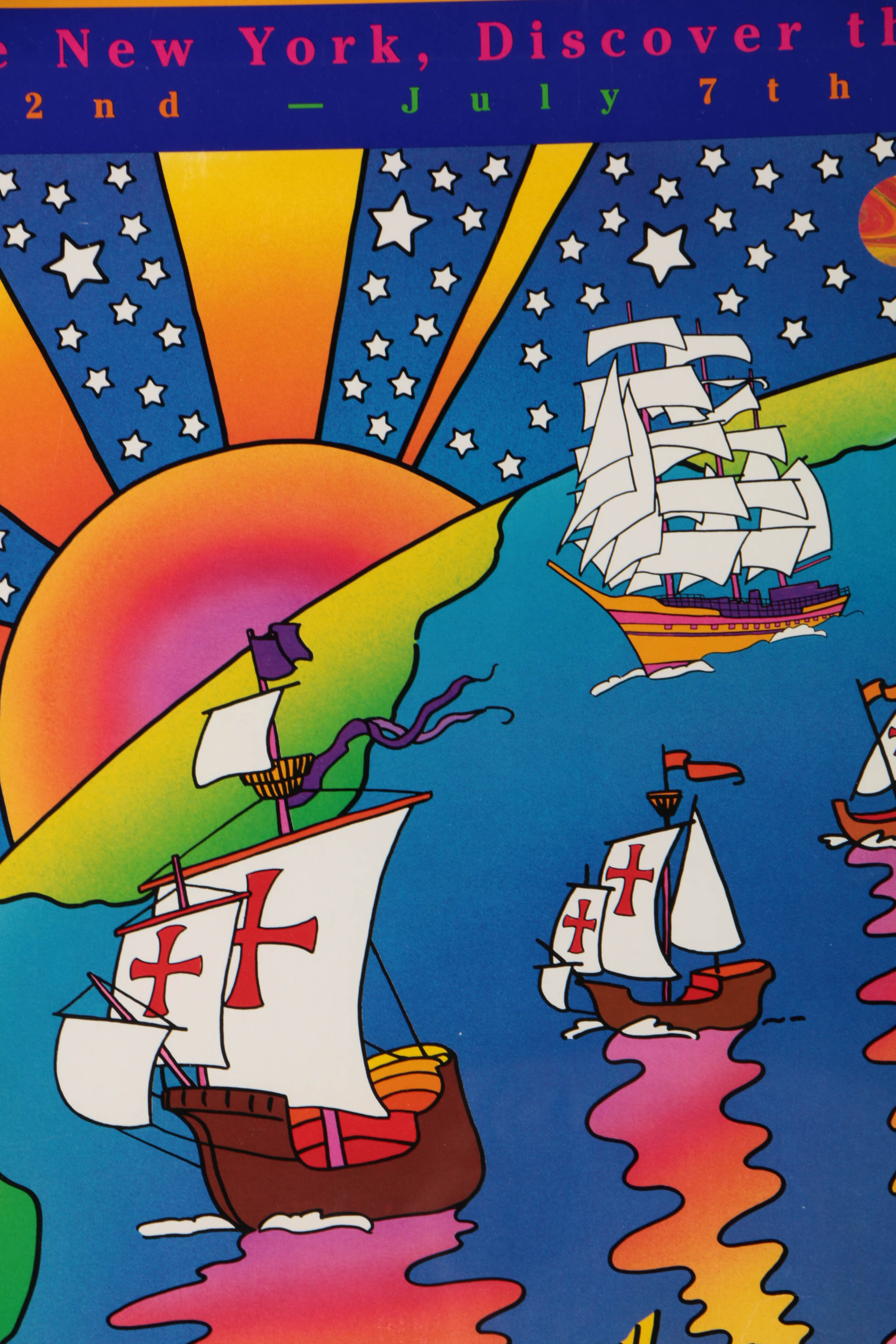 Peter Max Offset Lithograph Poster "The Columbus Quincentennial"