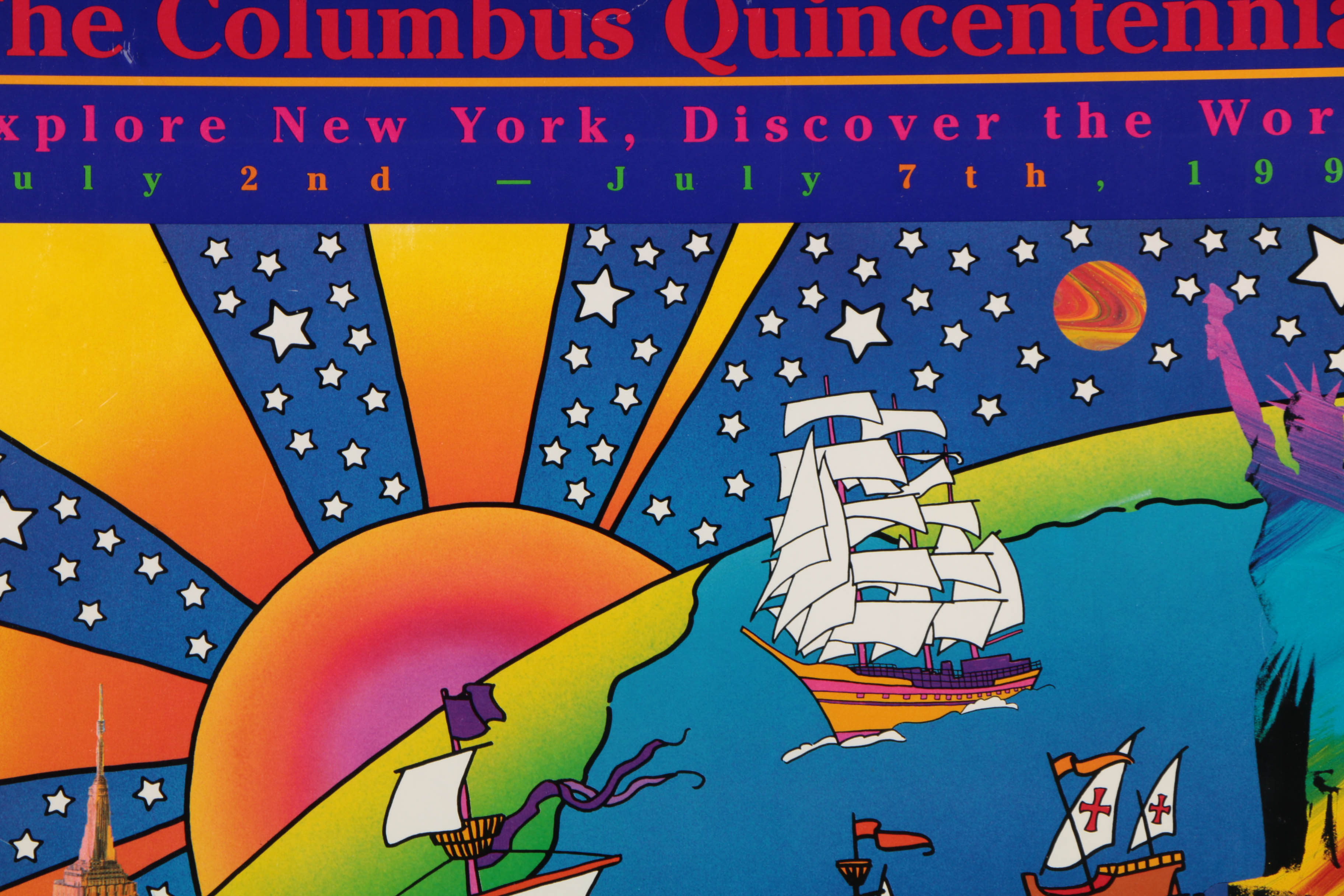Peter Max Offset Lithograph Poster "The Columbus Quincentennial"
