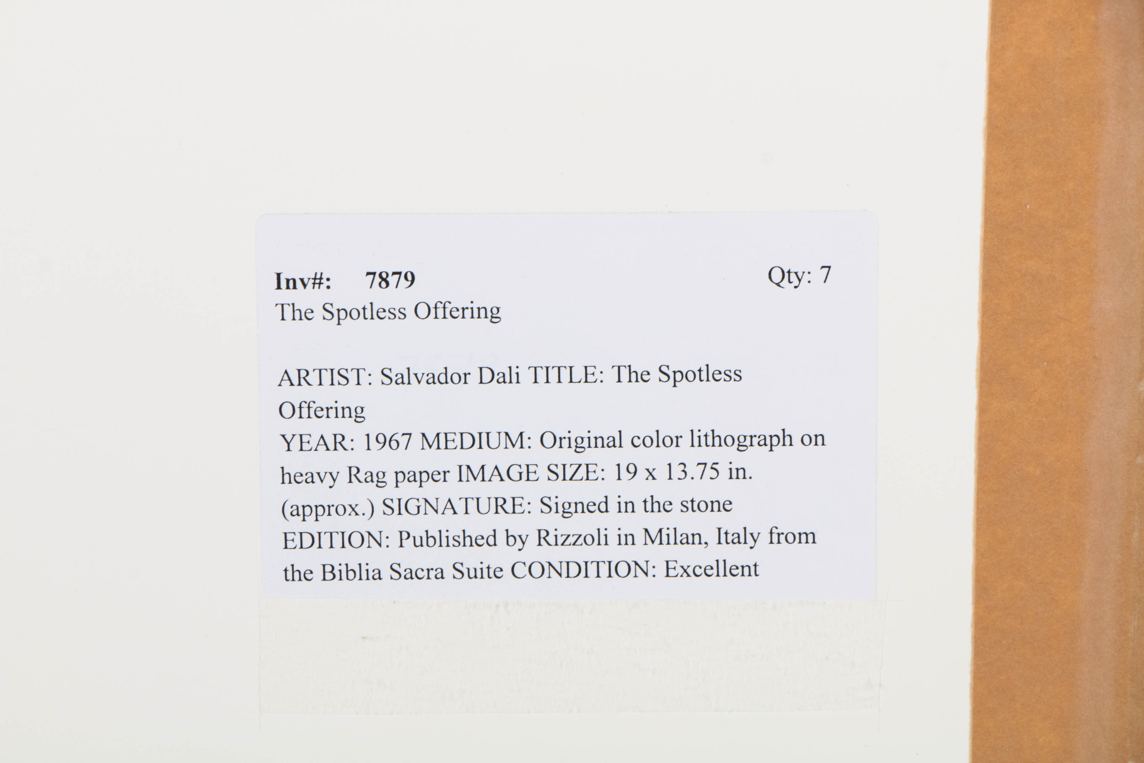 After Salvador Dalí Offset Lithograph on Paper "Oblatio Munda"