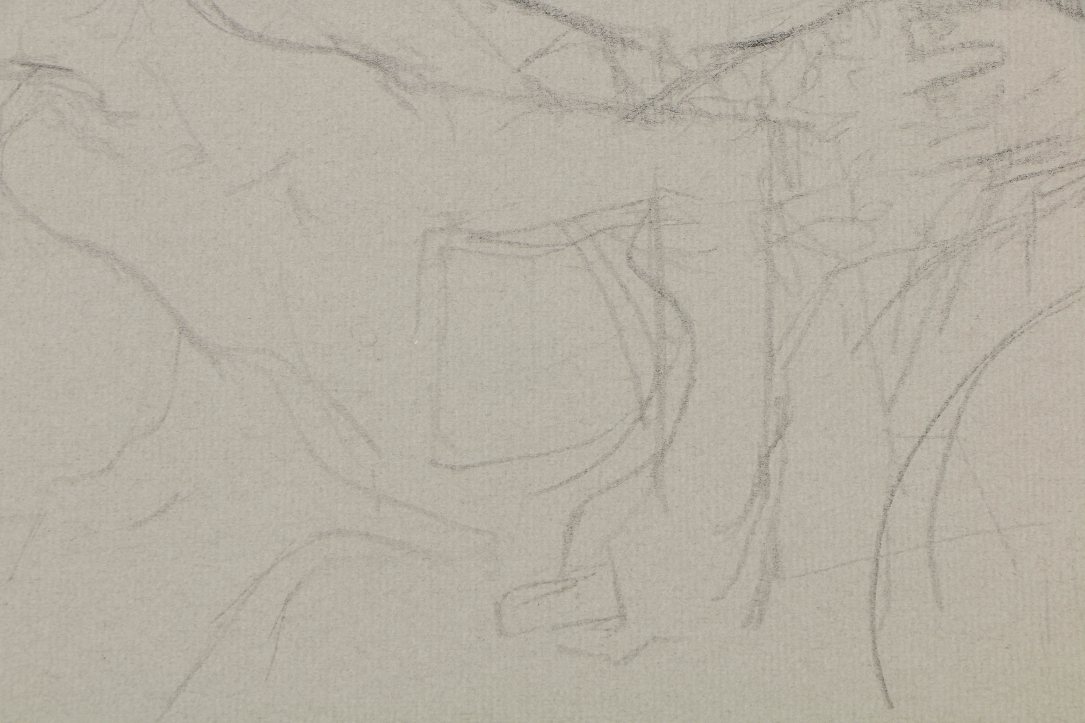 Jack Levine Pochoir Lithograph on Paper "Untitled 6"