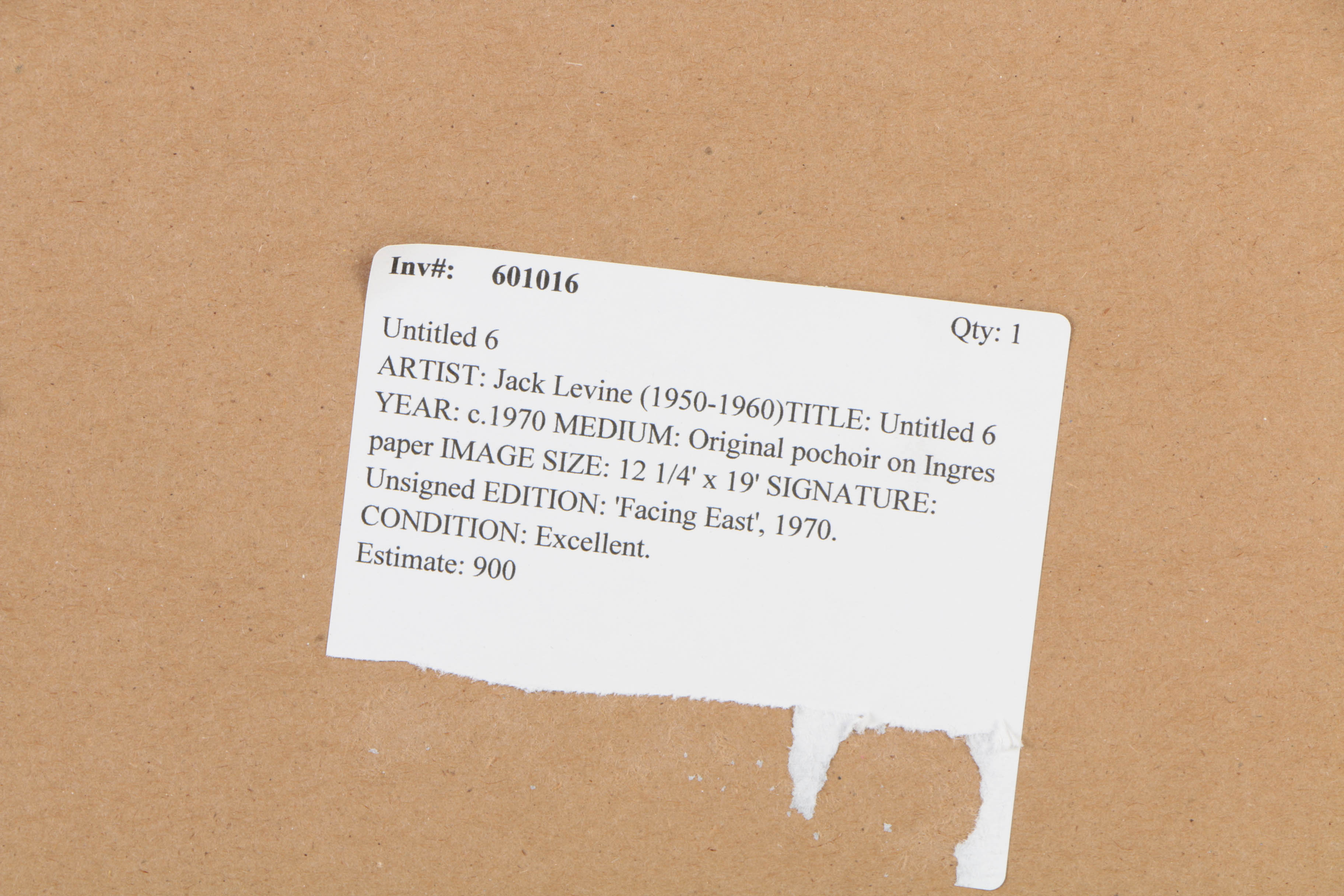 Jack Levine Pochoir Lithograph on Paper "Untitled 6"