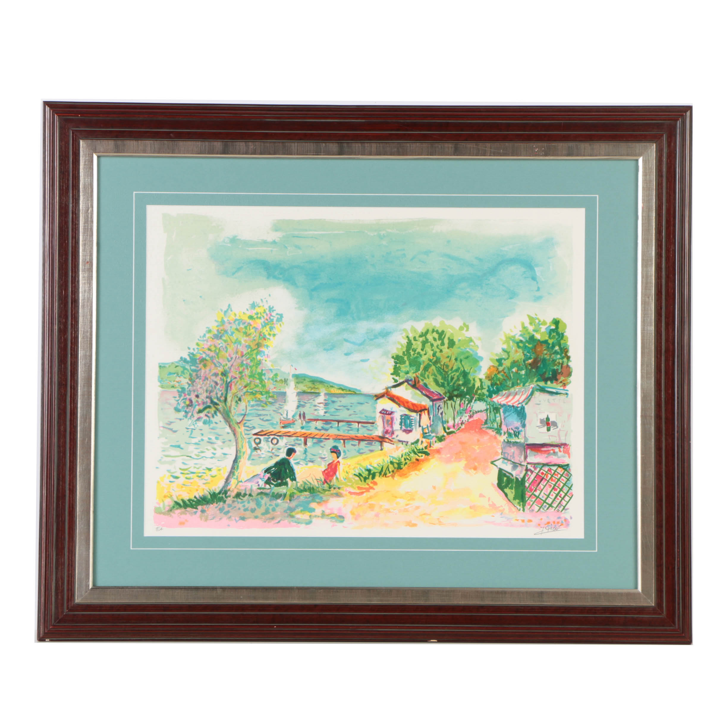 Jean-Claude Picot Signed Artist's Proof Lithograph on Paper "Rendez-vous sous les Arbres"