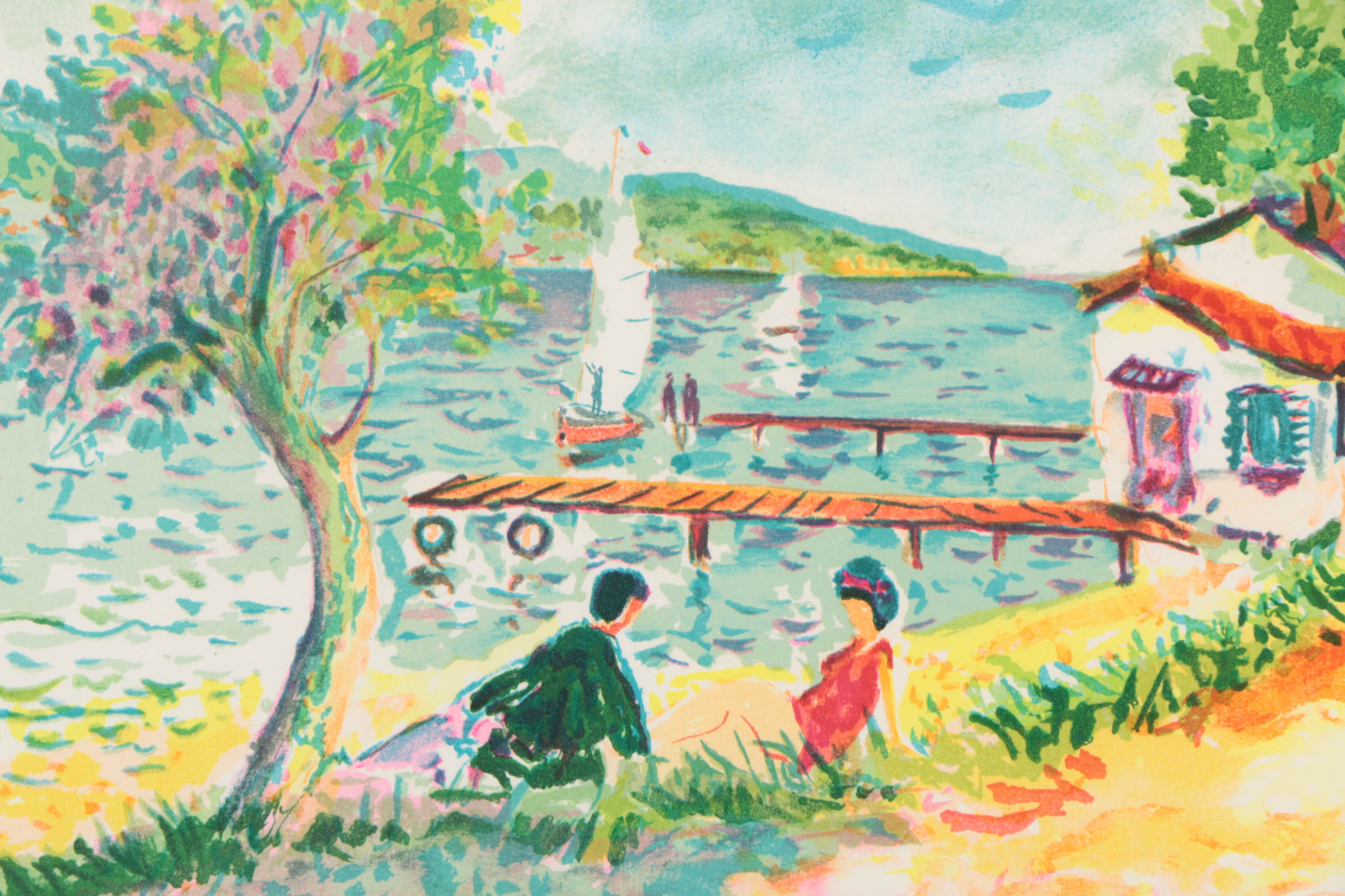 Jean-Claude Picot Signed Artist's Proof Lithograph on Paper "Rendez-vous sous les Arbres"