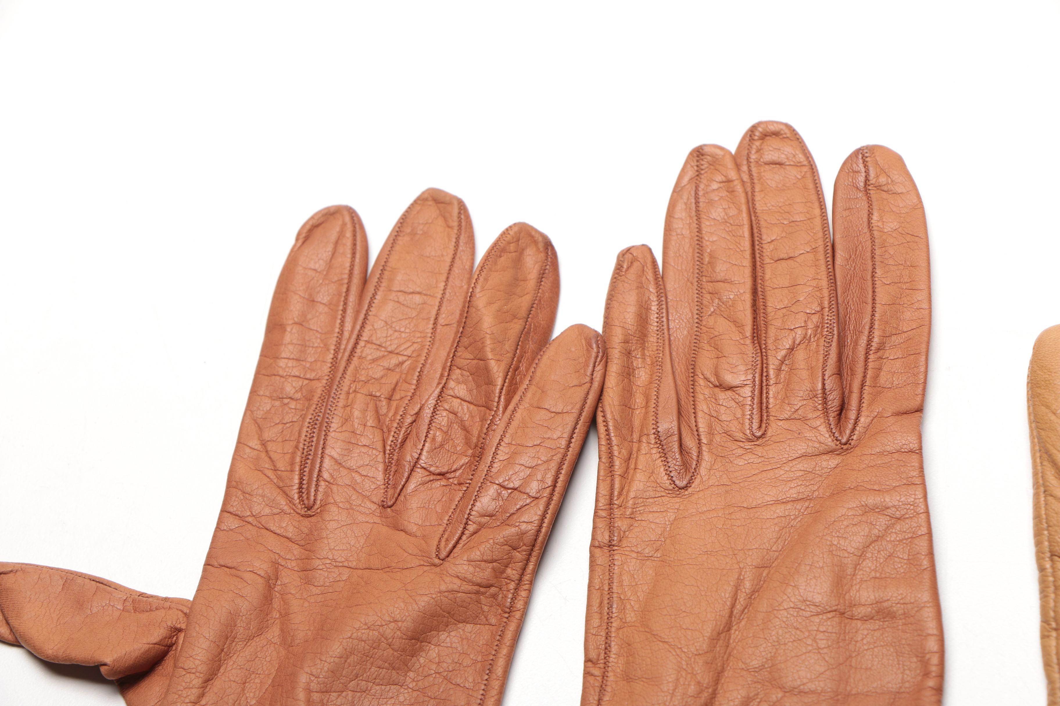 Collection of Leather Gloves With Silk and Cashmere
