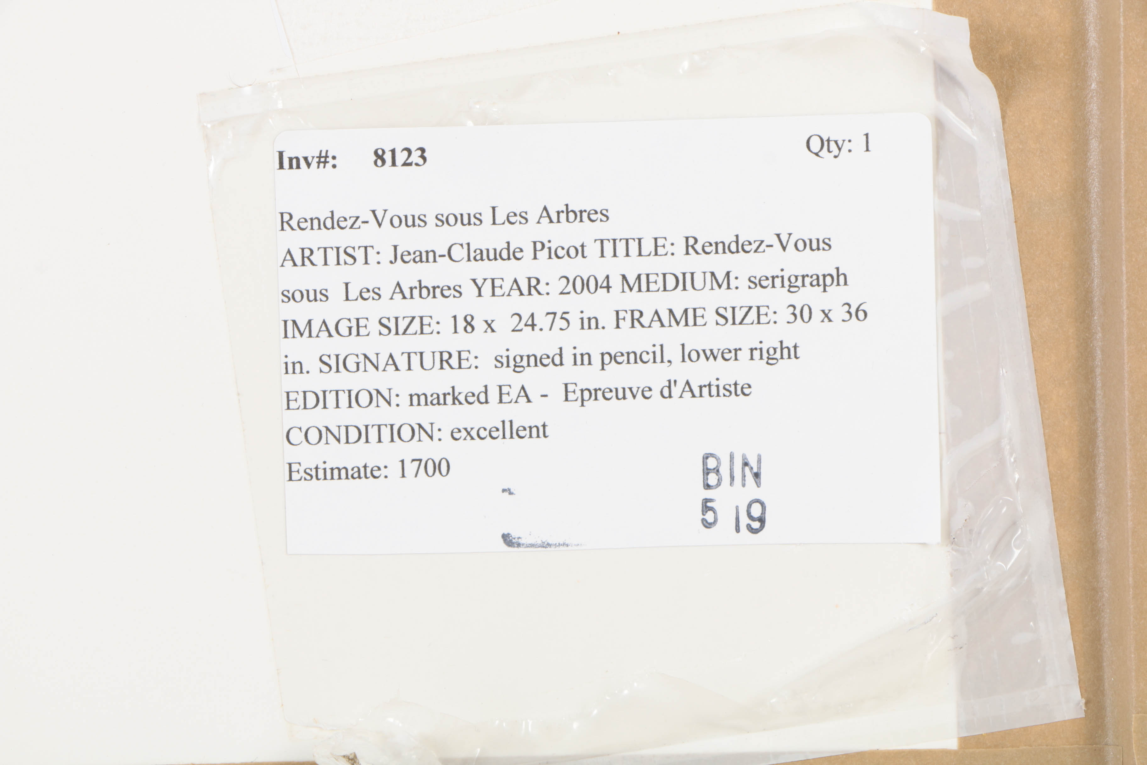 Jean-Claude Picot Signed Artist's Proof Lithograph on Paper "Rendez-vous sous les Arbres"