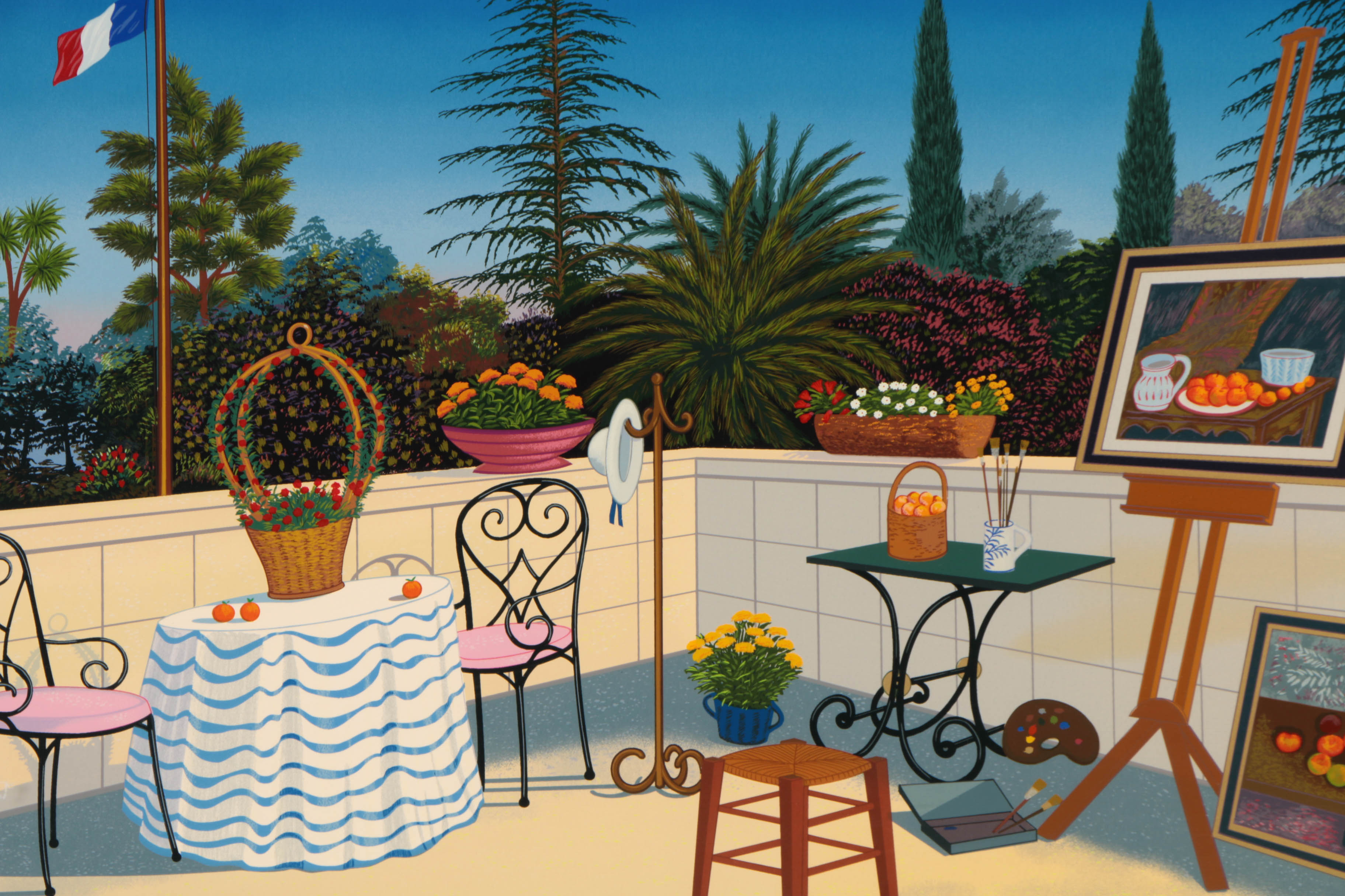 Fanch Ledan Signed Limited Edition Serigraph on Paper "Atelier de Cezanne"