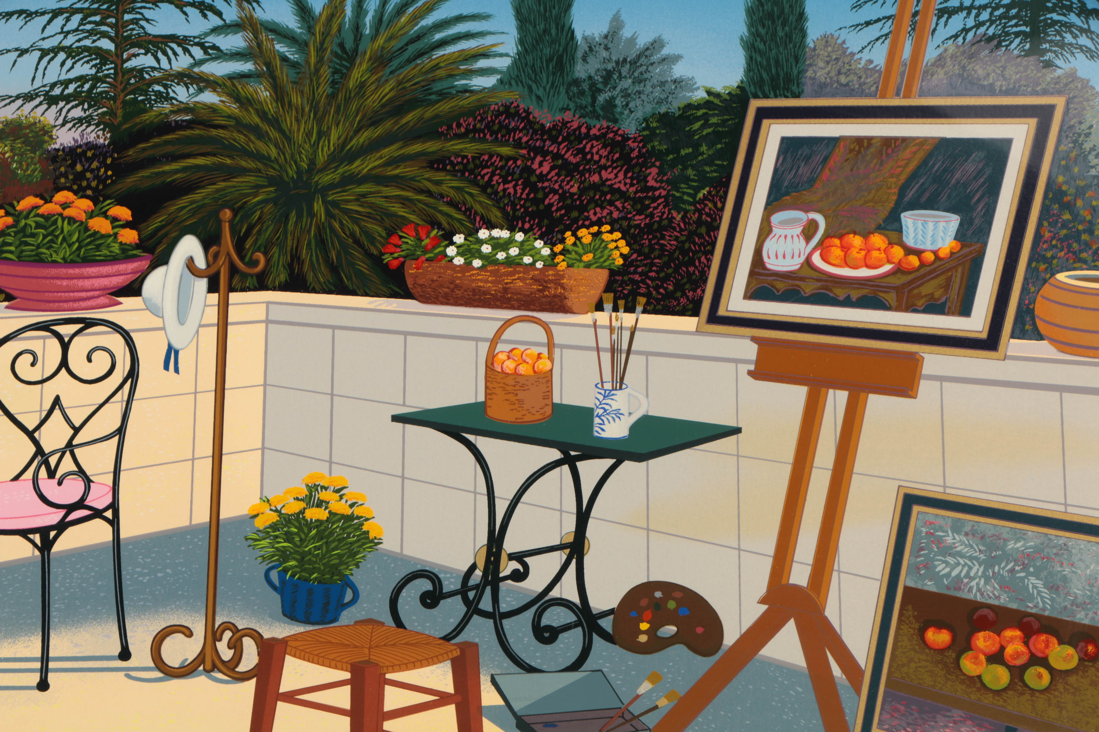 Fanch Ledan Signed Limited Edition Serigraph on Paper "Atelier de Cezanne"