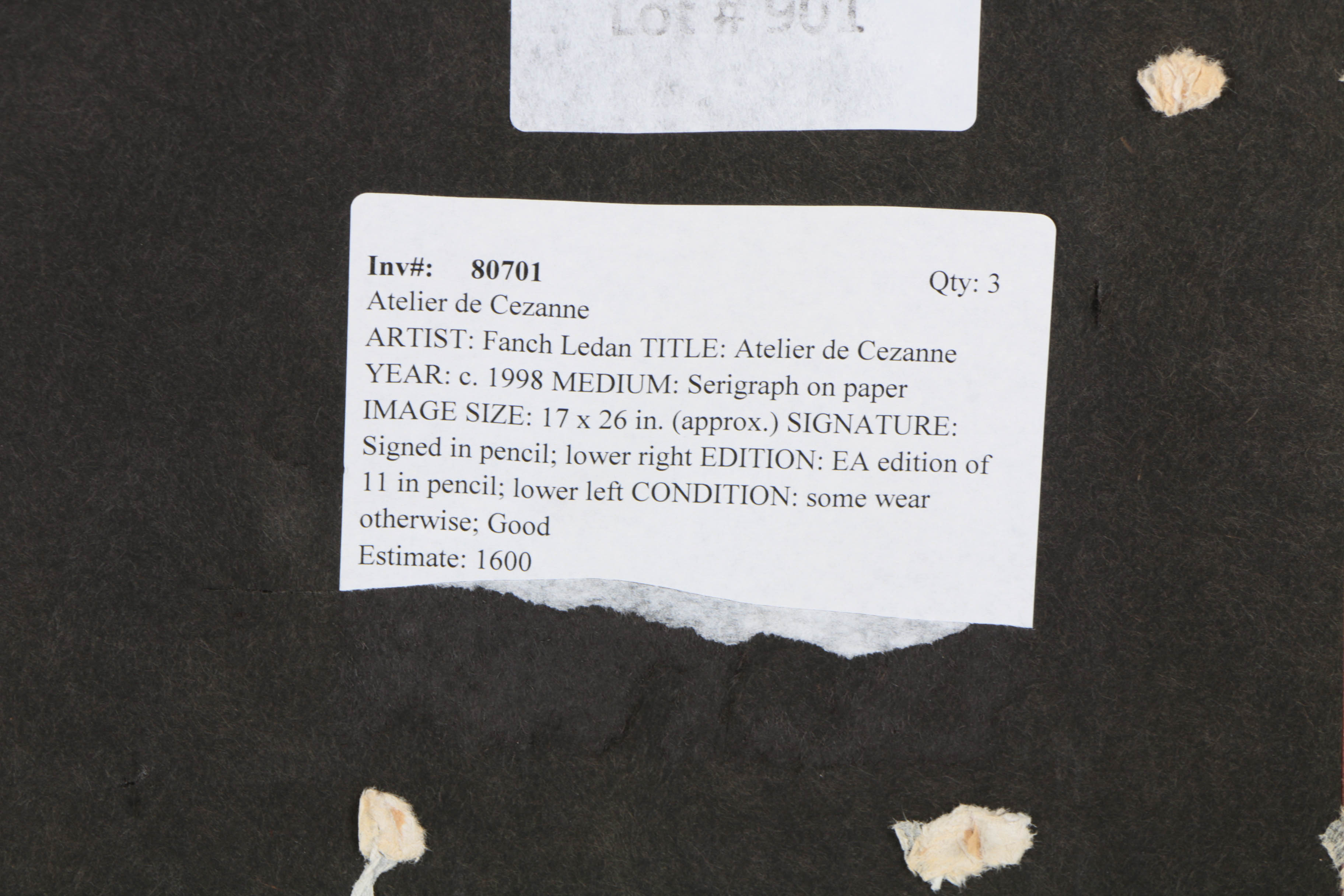 Fanch Ledan Signed Limited Edition Serigraph on Paper "Atelier de Cezanne"