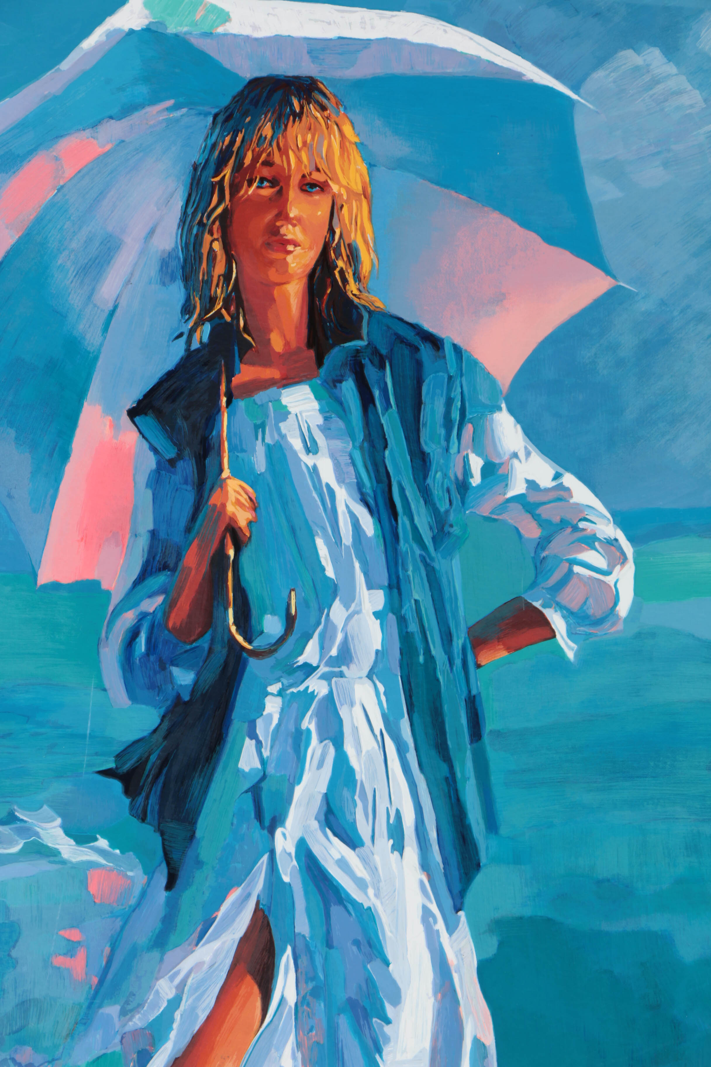 Nicola Simbari Limited Edition Serigraph on Paper "El Parasol"