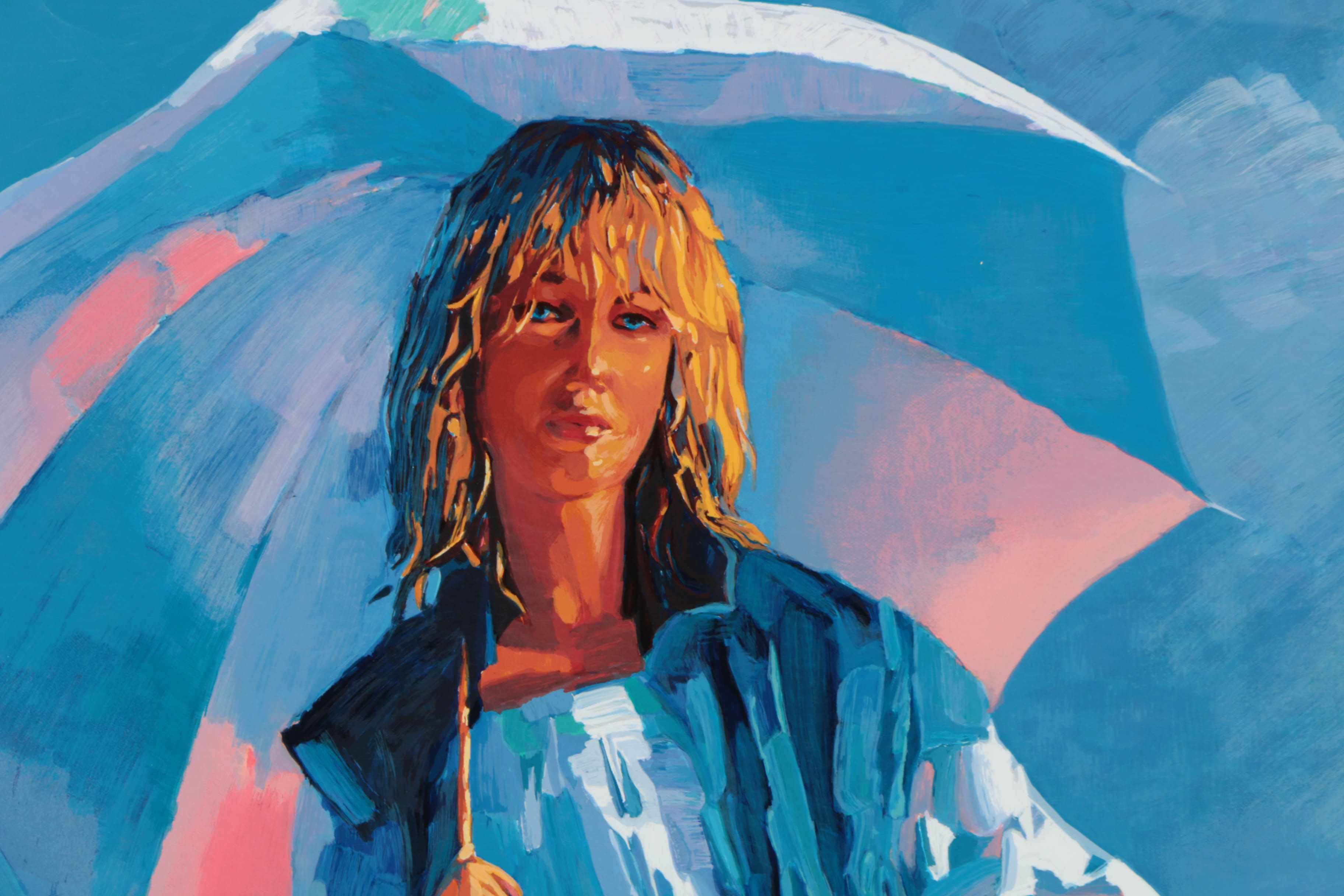 Nicola Simbari Limited Edition Serigraph on Paper "El Parasol"