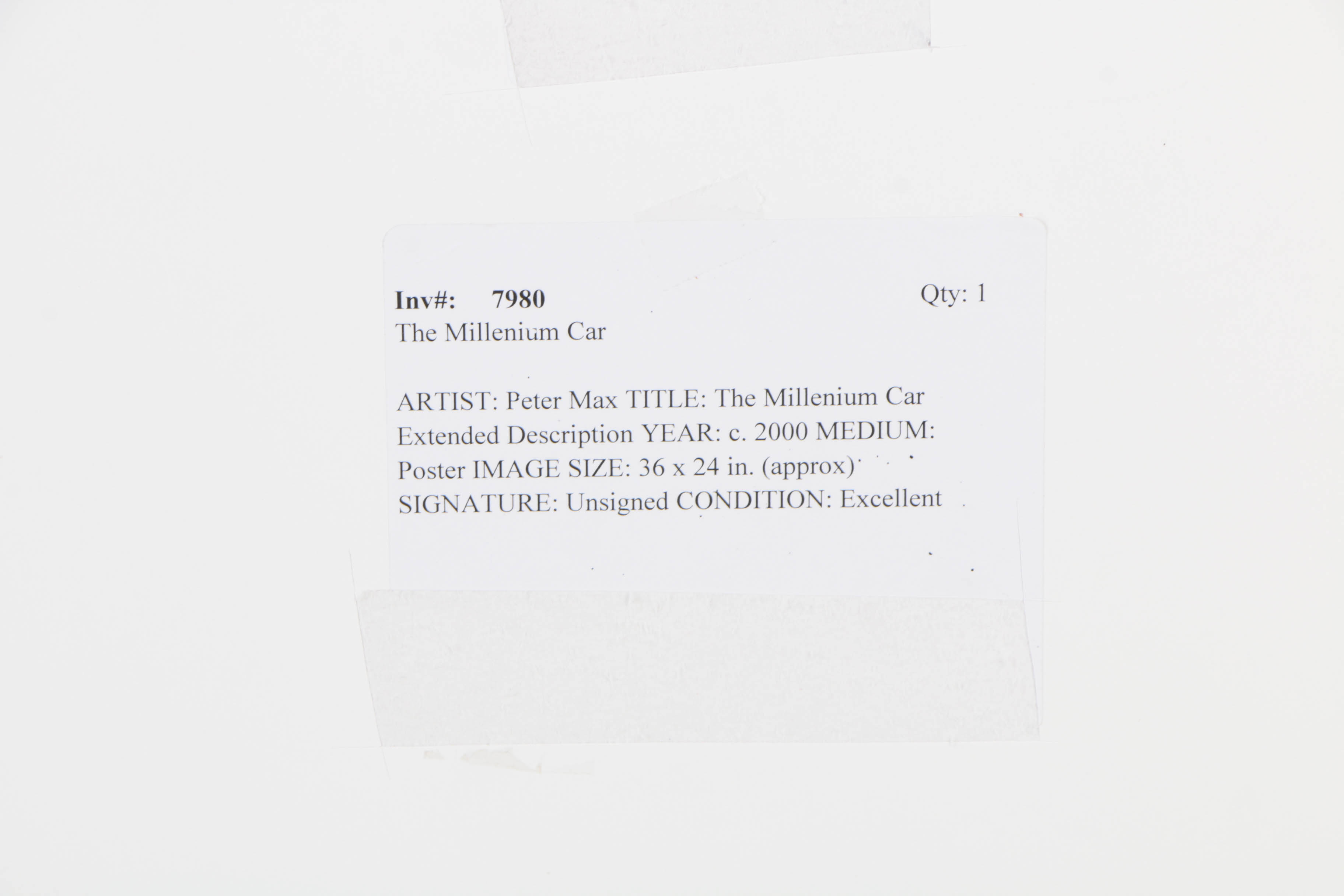 After Peter Max Offset Lithograph Poster "The Millennium Car"