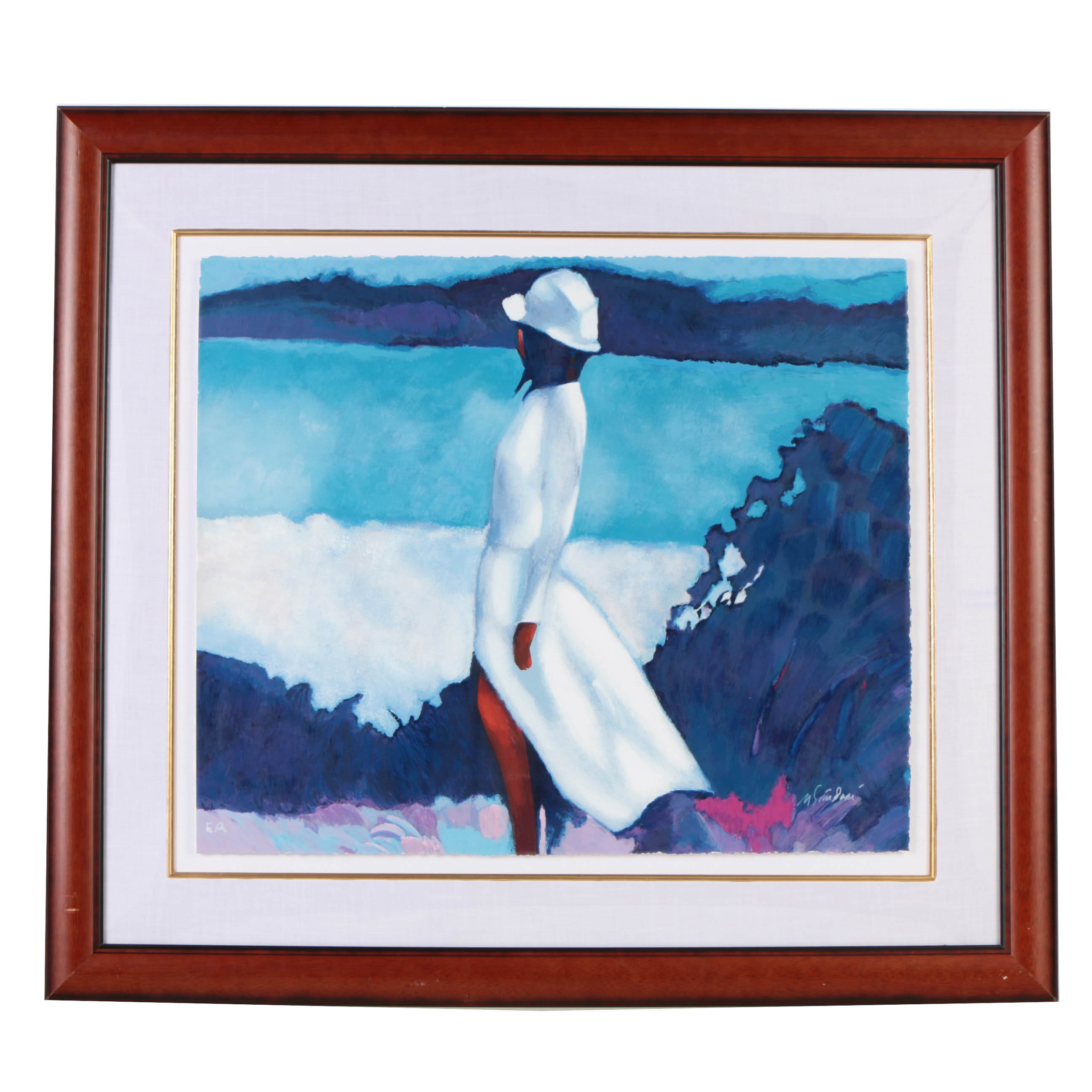 Nicola Simbari Artist's Proof Serigraph on Paper "White Dress"