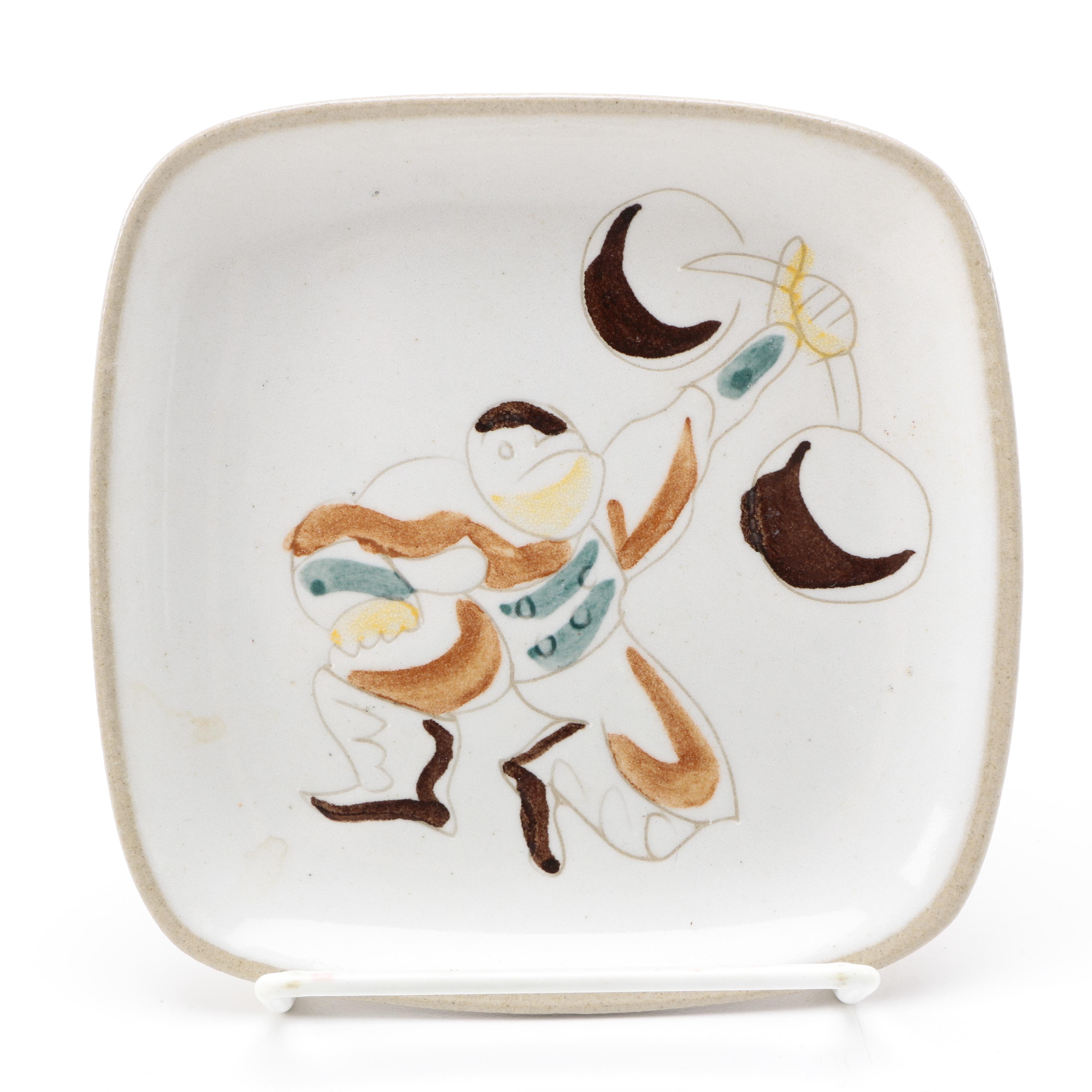 Vintage Glidden Pottery "Circus" and "Fancy Poodle" Plates