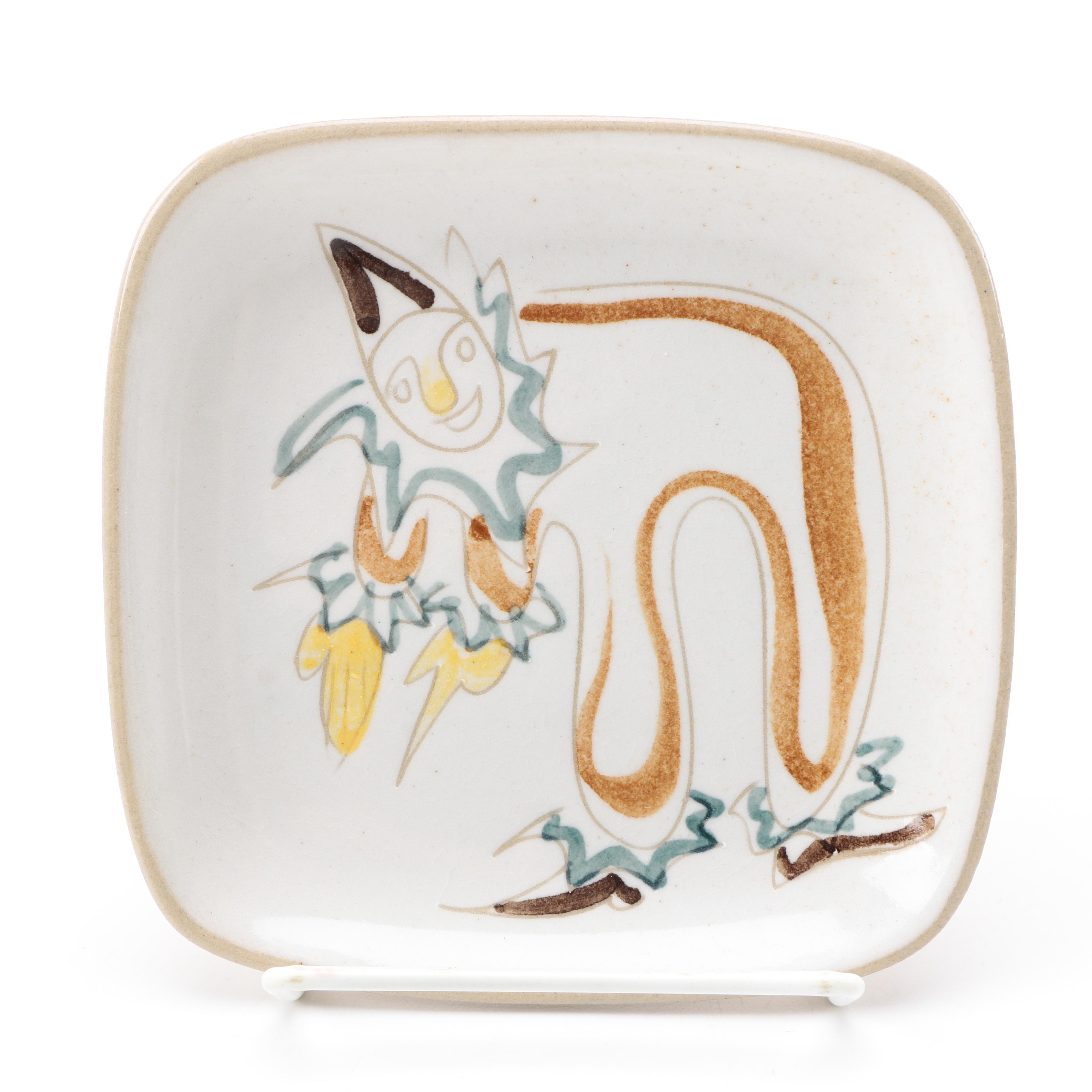 Vintage Glidden Pottery "Circus" and "Fancy Poodle" Plates