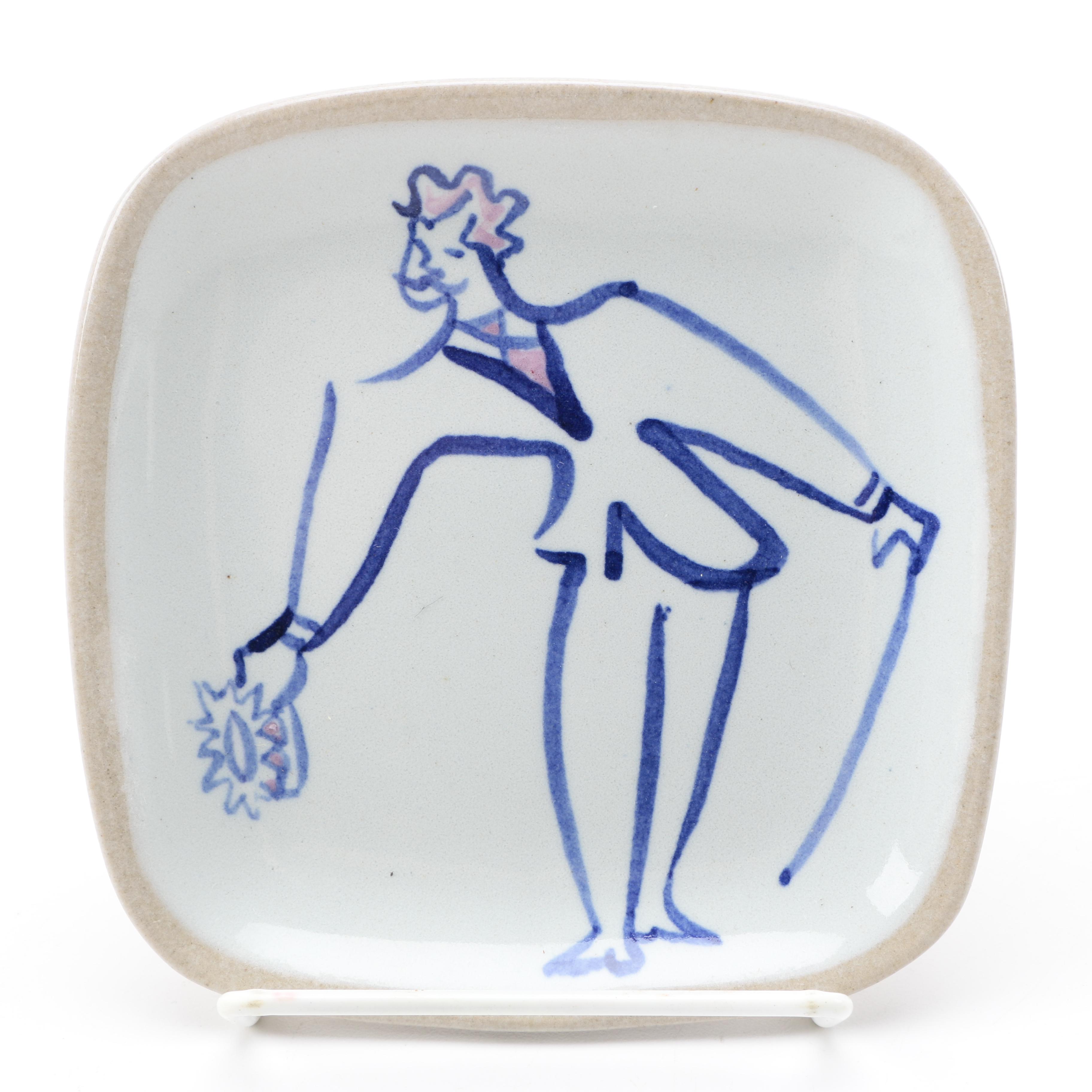 Vintage Glidden Pottery "Circus" and "Fancy Poodle" Plates