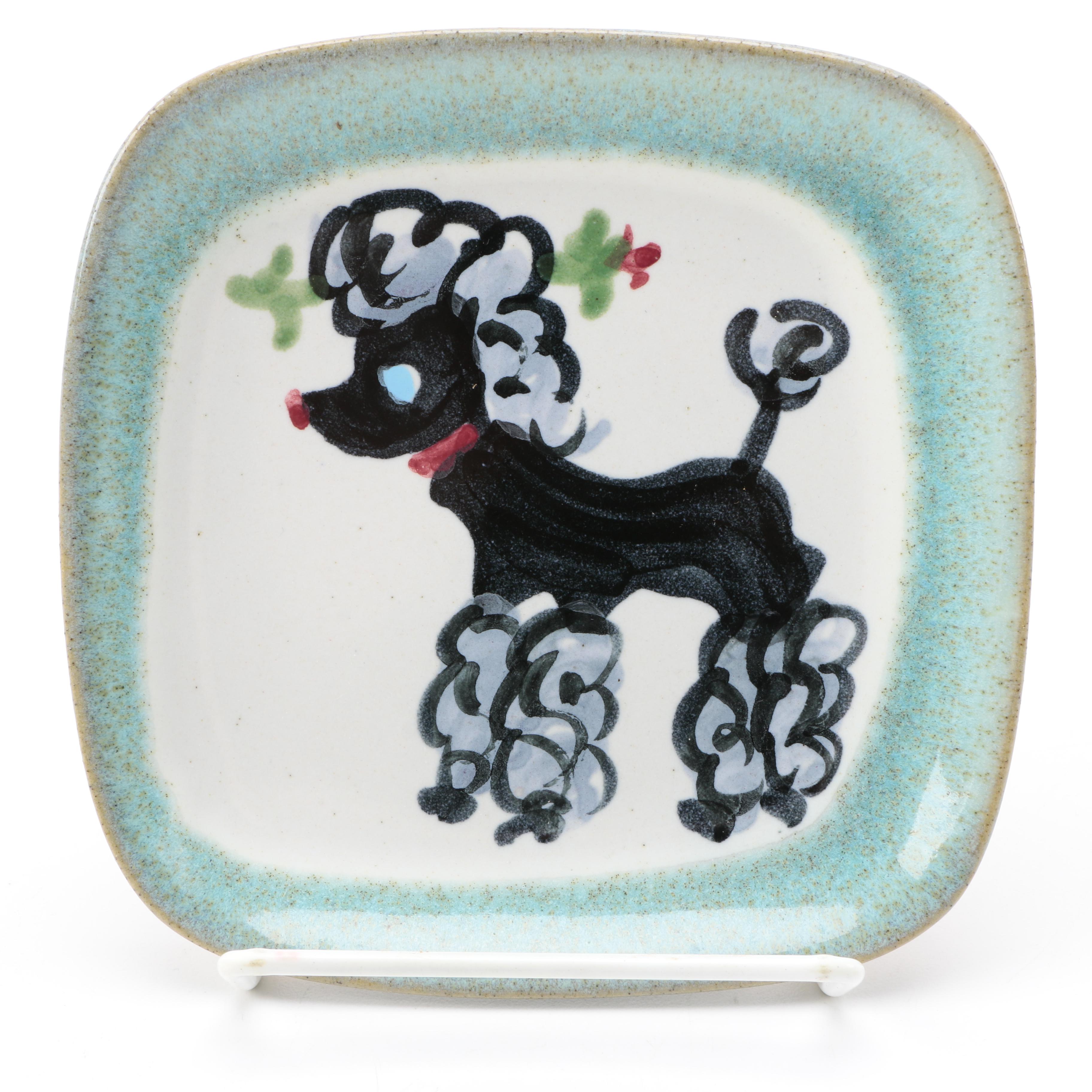 Vintage Glidden Pottery "Circus" and "Fancy Poodle" Plates