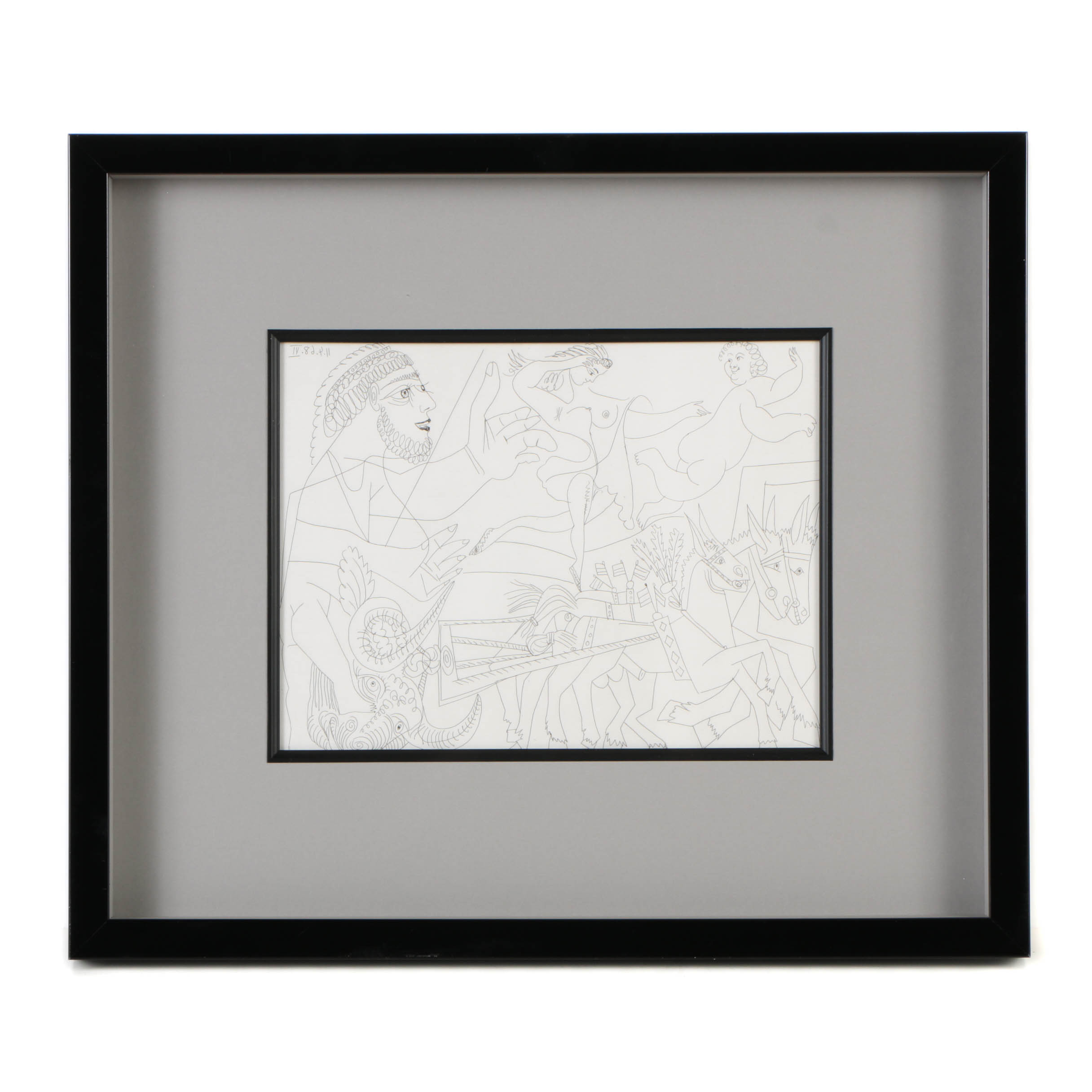 After Pablo Picasso Halftone Print on Paper