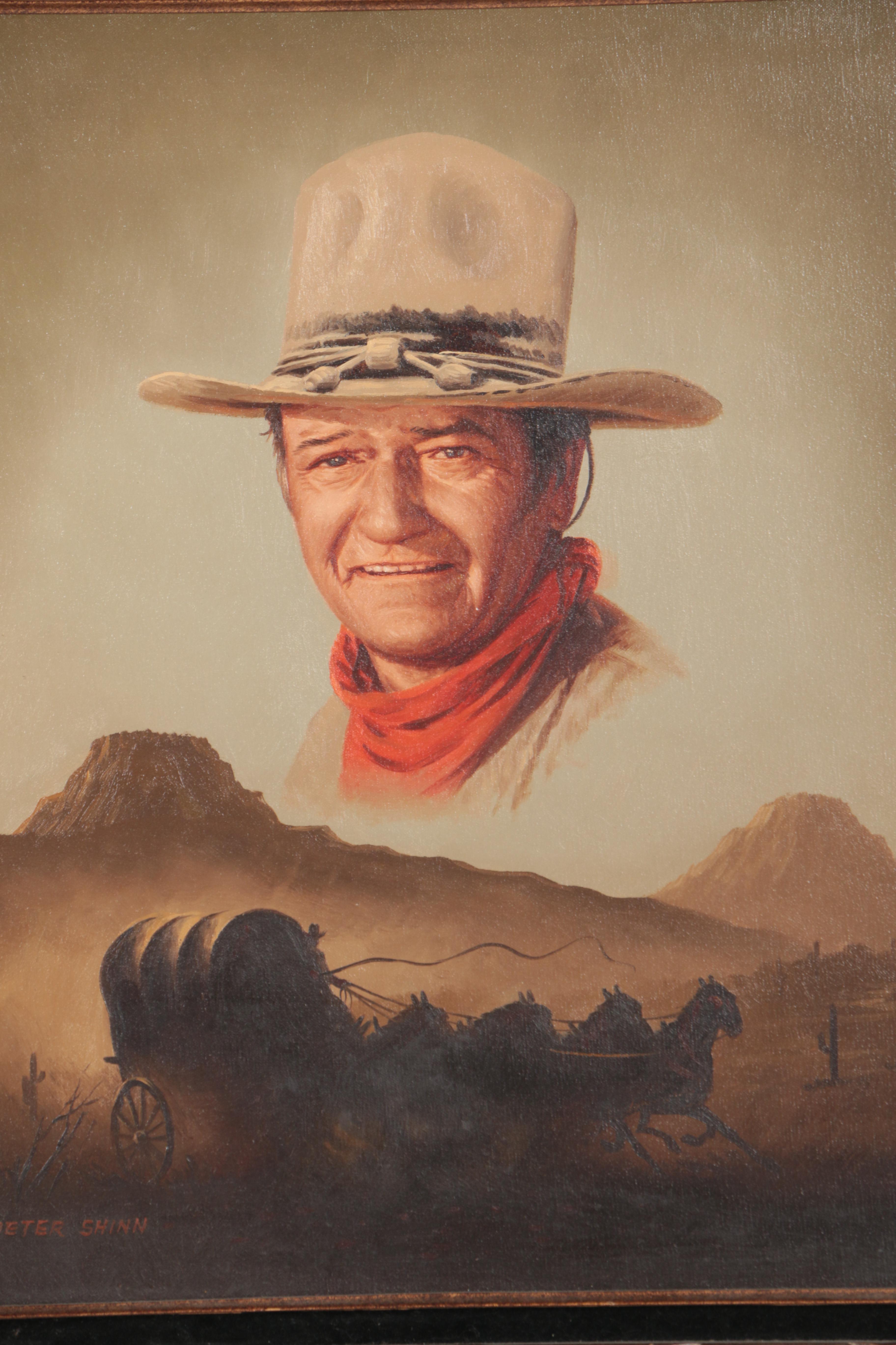 Peter Shinn Oil Painting on Canvas of John Wayne