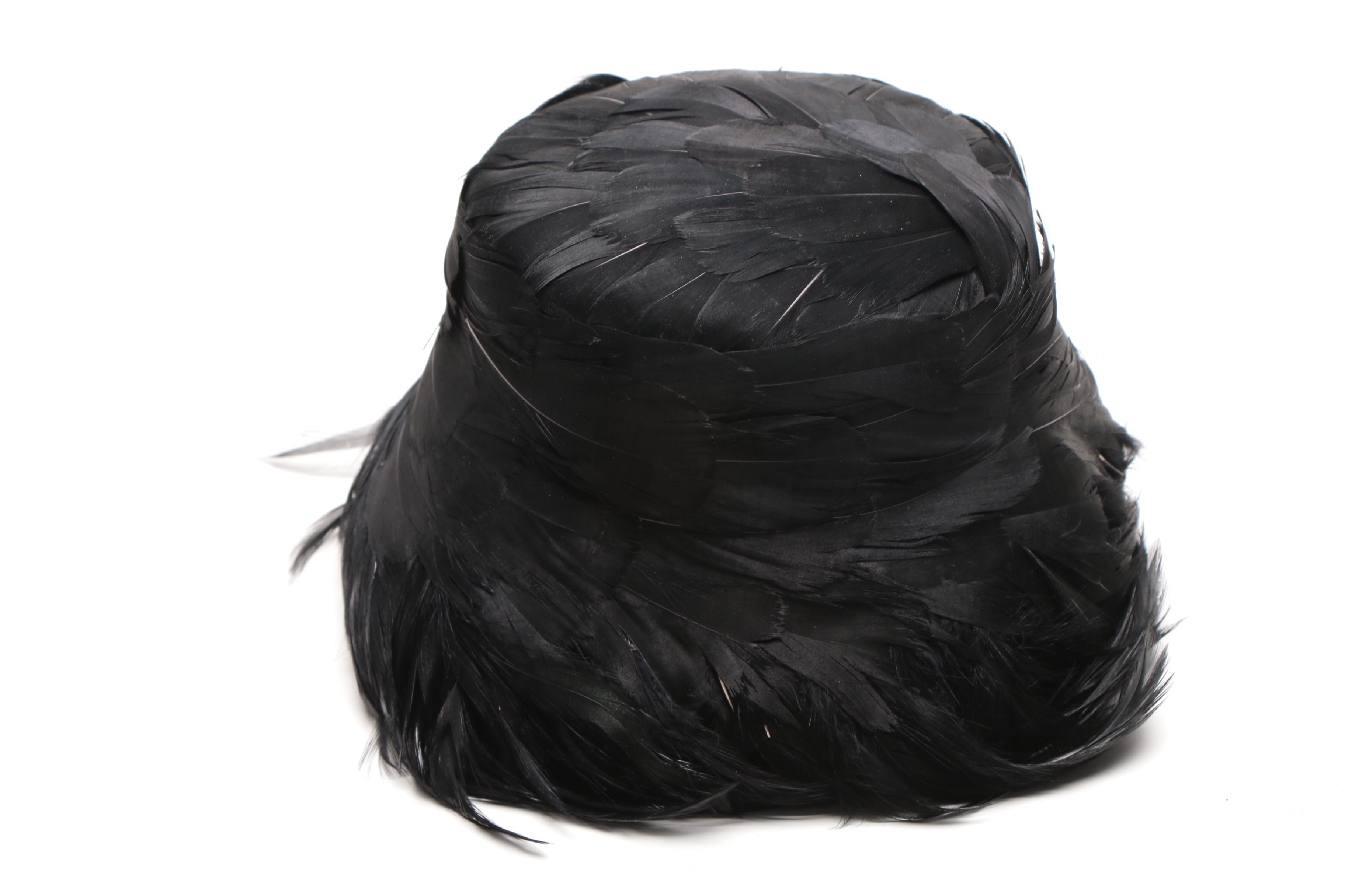 Black Feathered Women's Vintage Hats