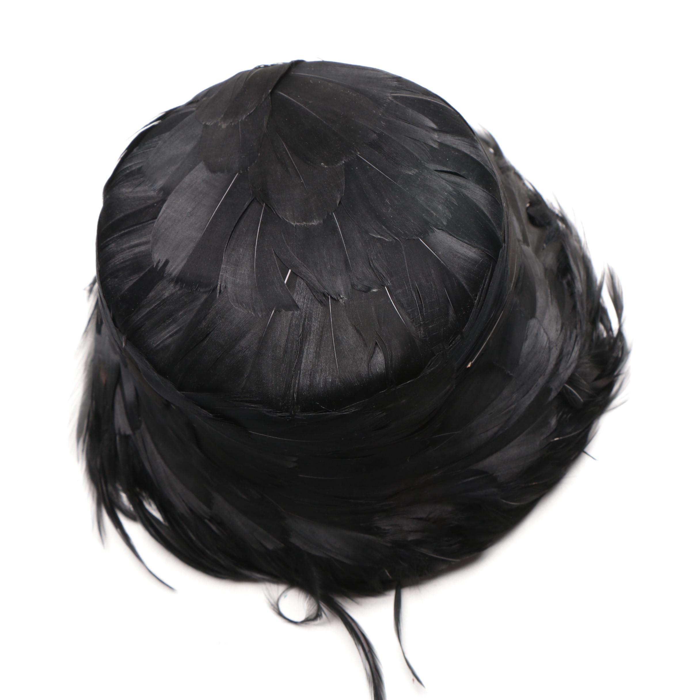 Black Feathered Women's Vintage Hats