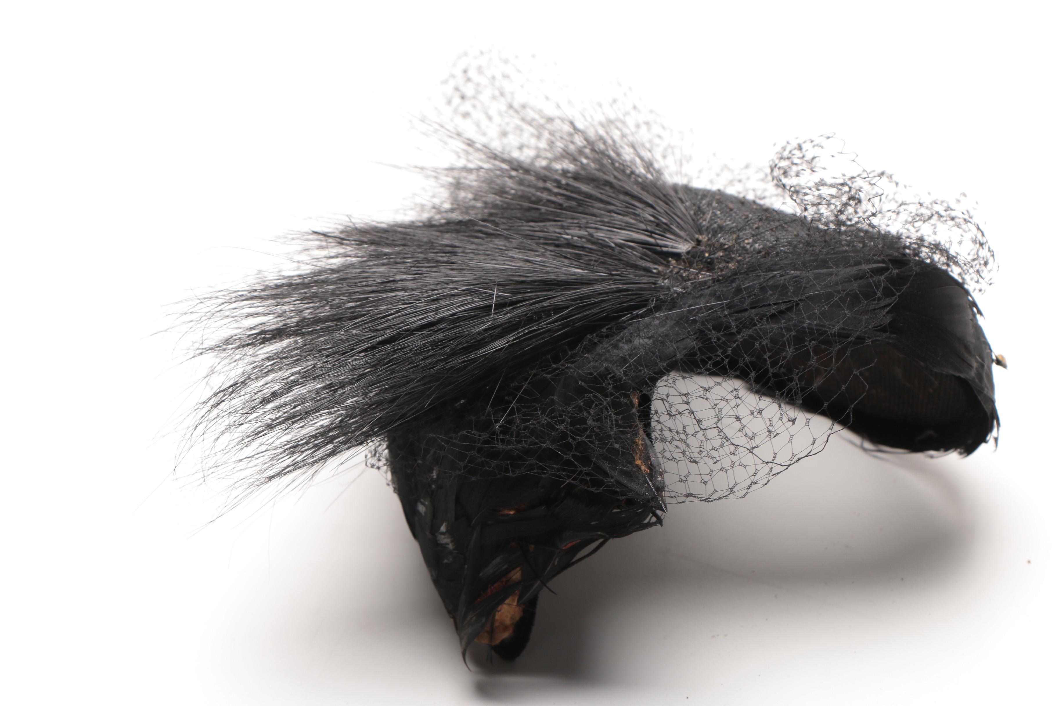 Black Feathered Women's Vintage Hats