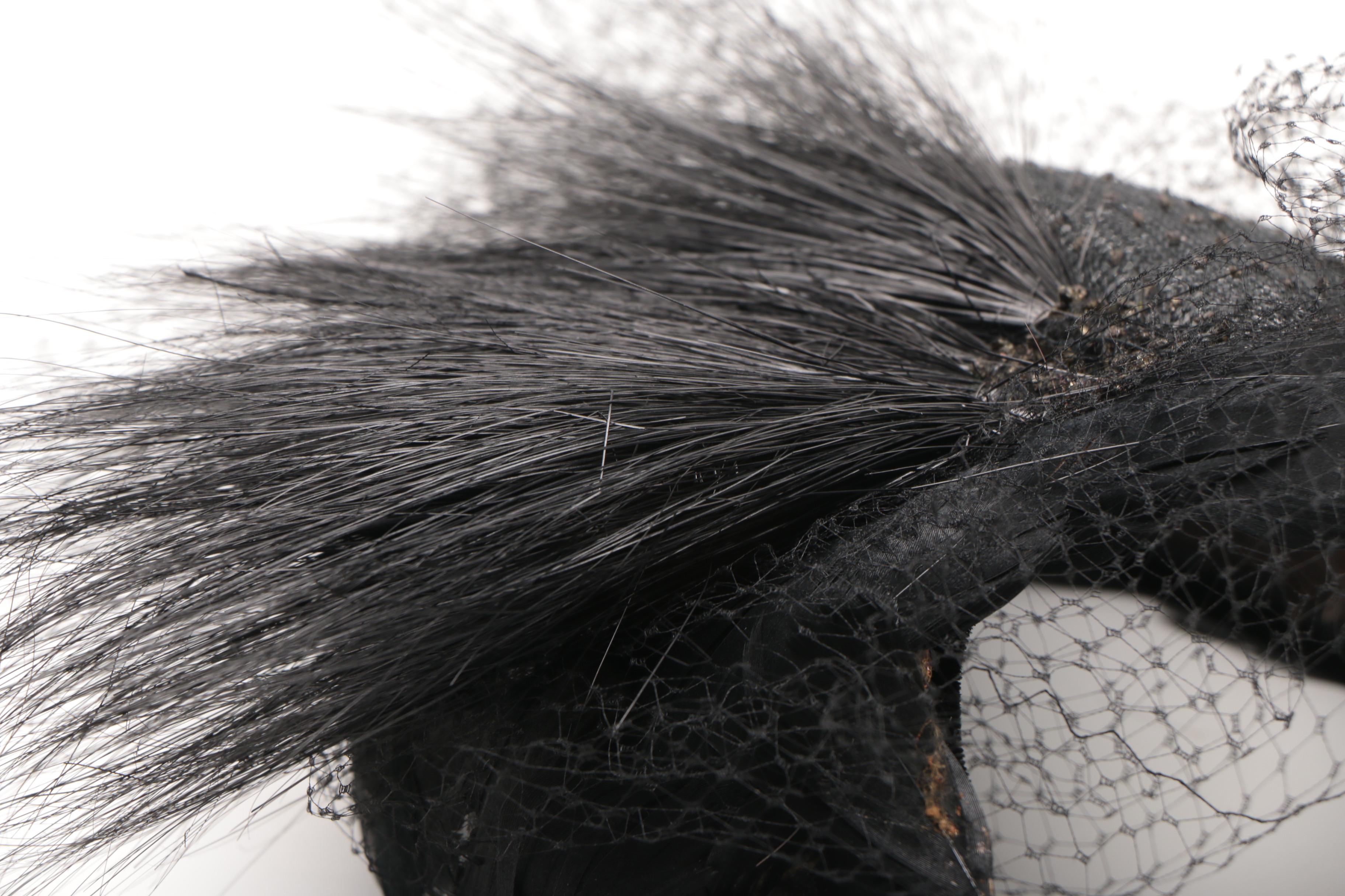 Black Feathered Women's Vintage Hats