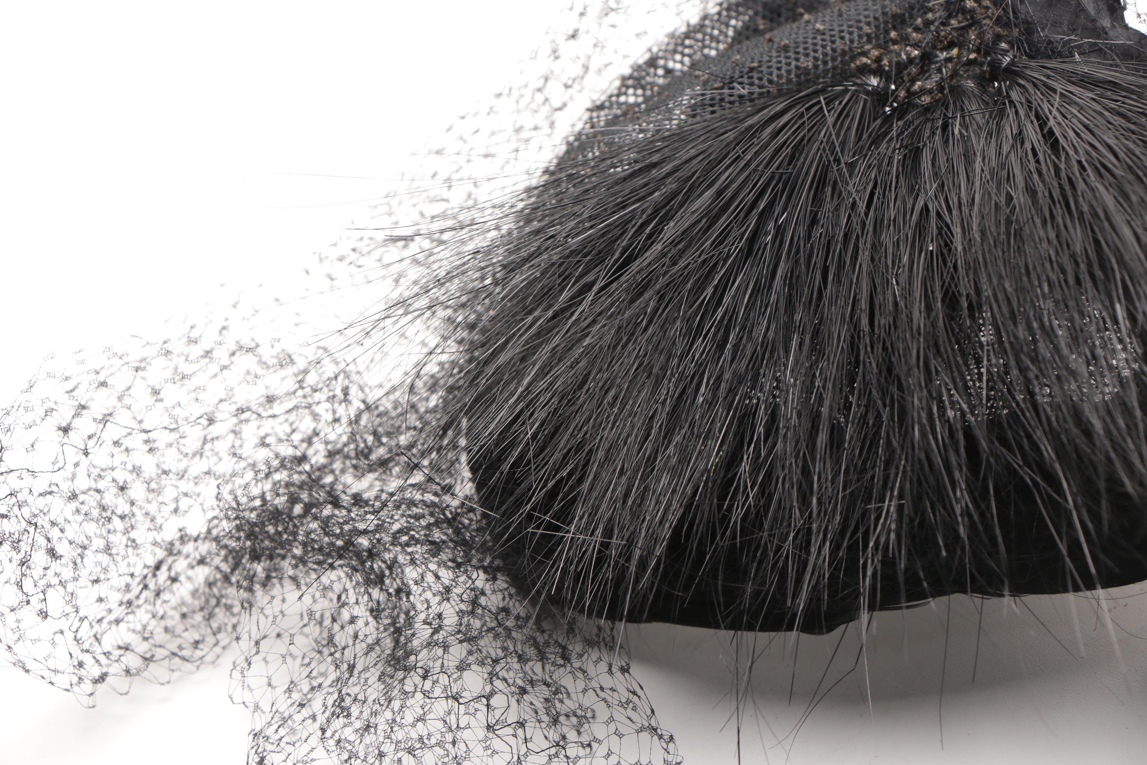 Black Feathered Women's Vintage Hats