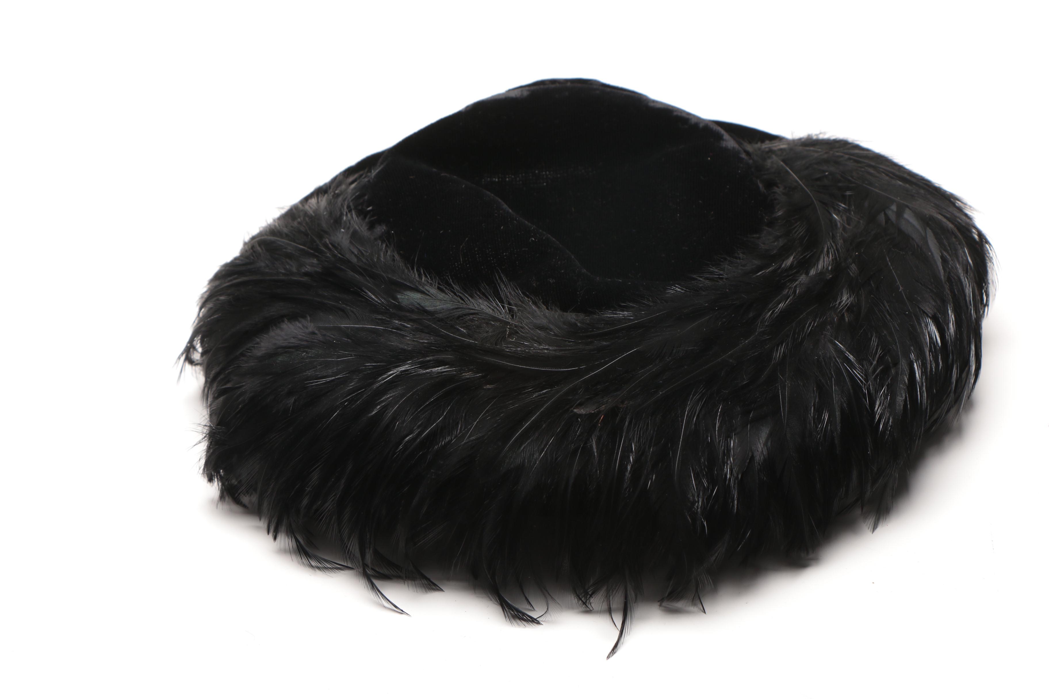 Black Feathered Women's Vintage Hats