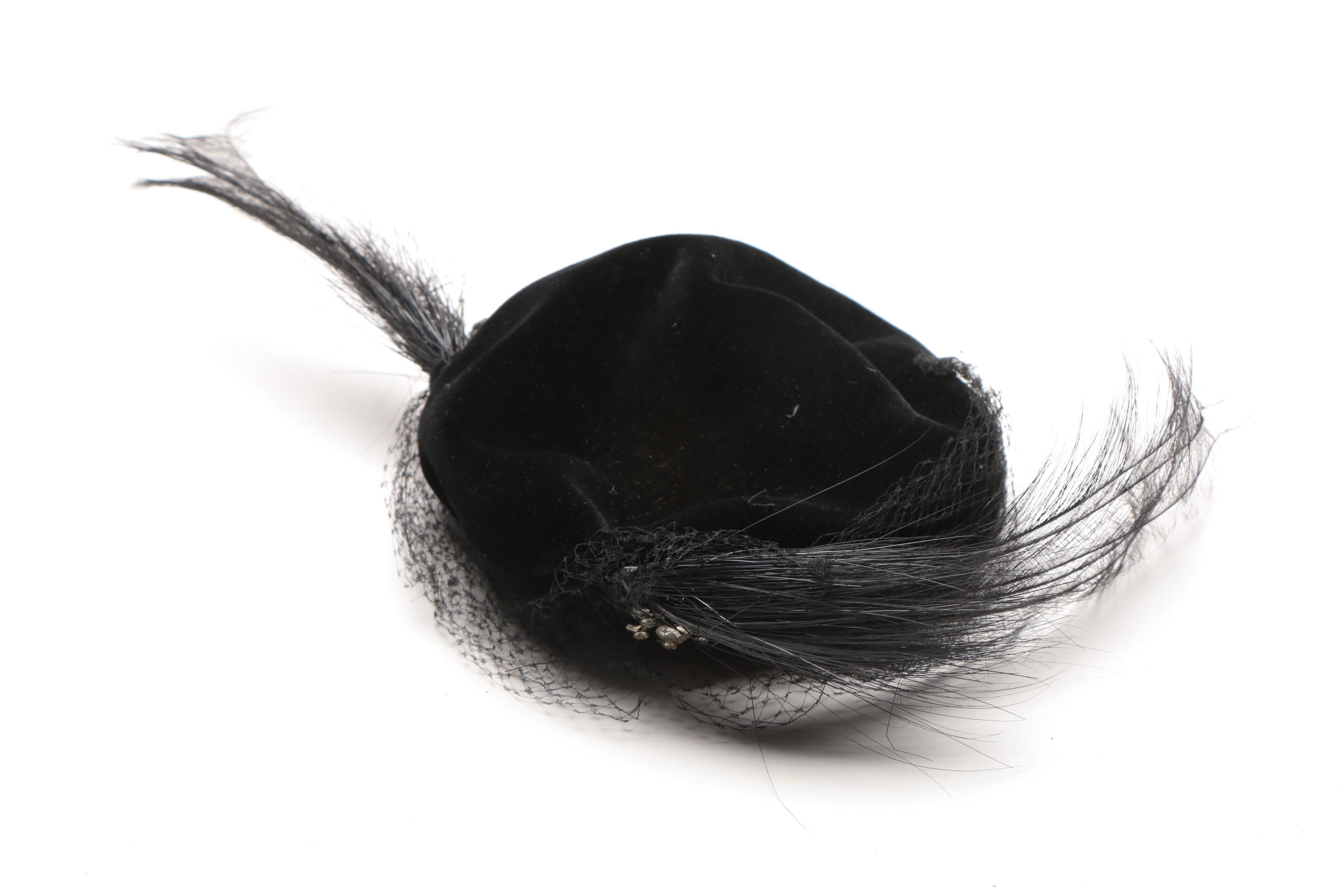 Black Feathered Women's Vintage Hats
