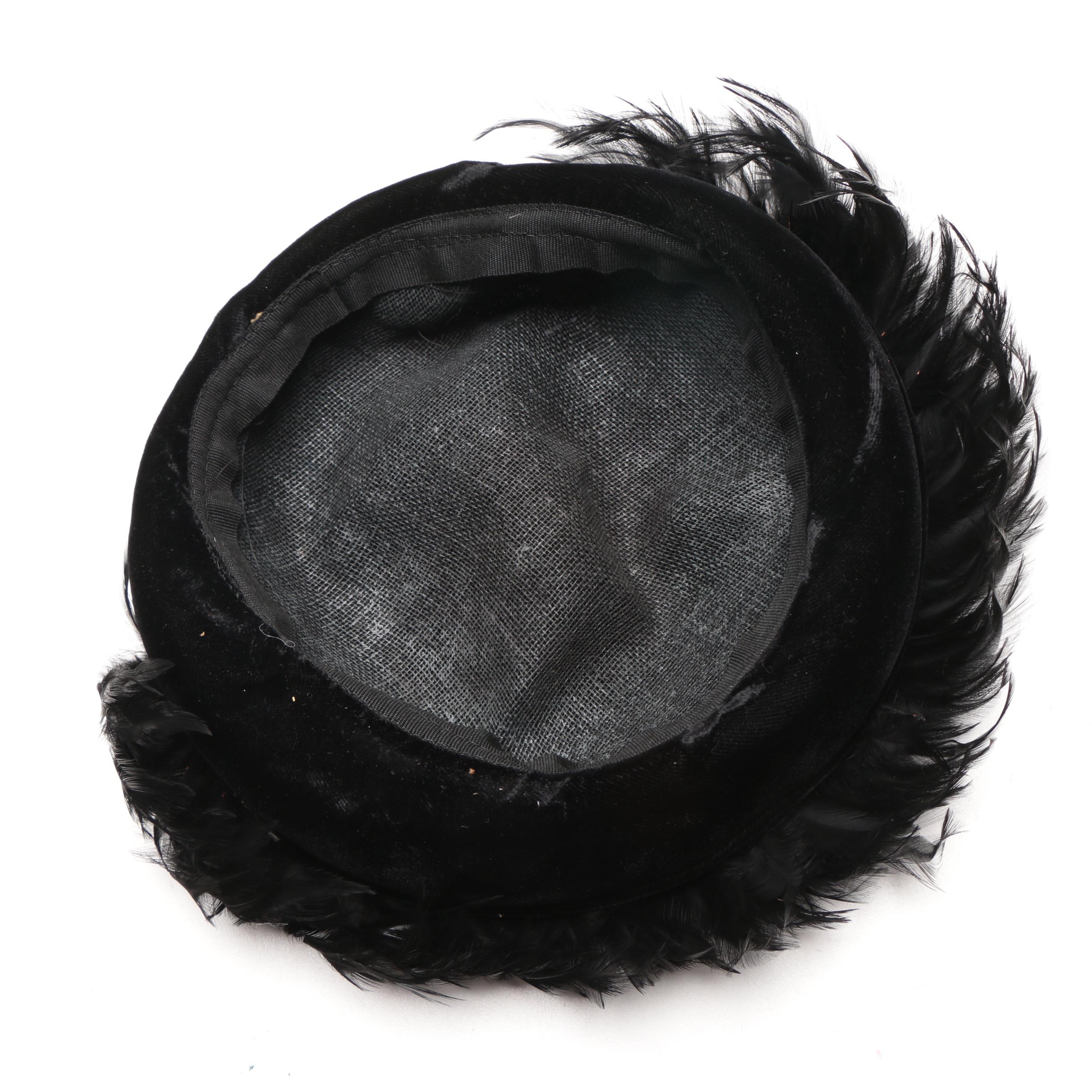 Black Feathered Women's Vintage Hats
