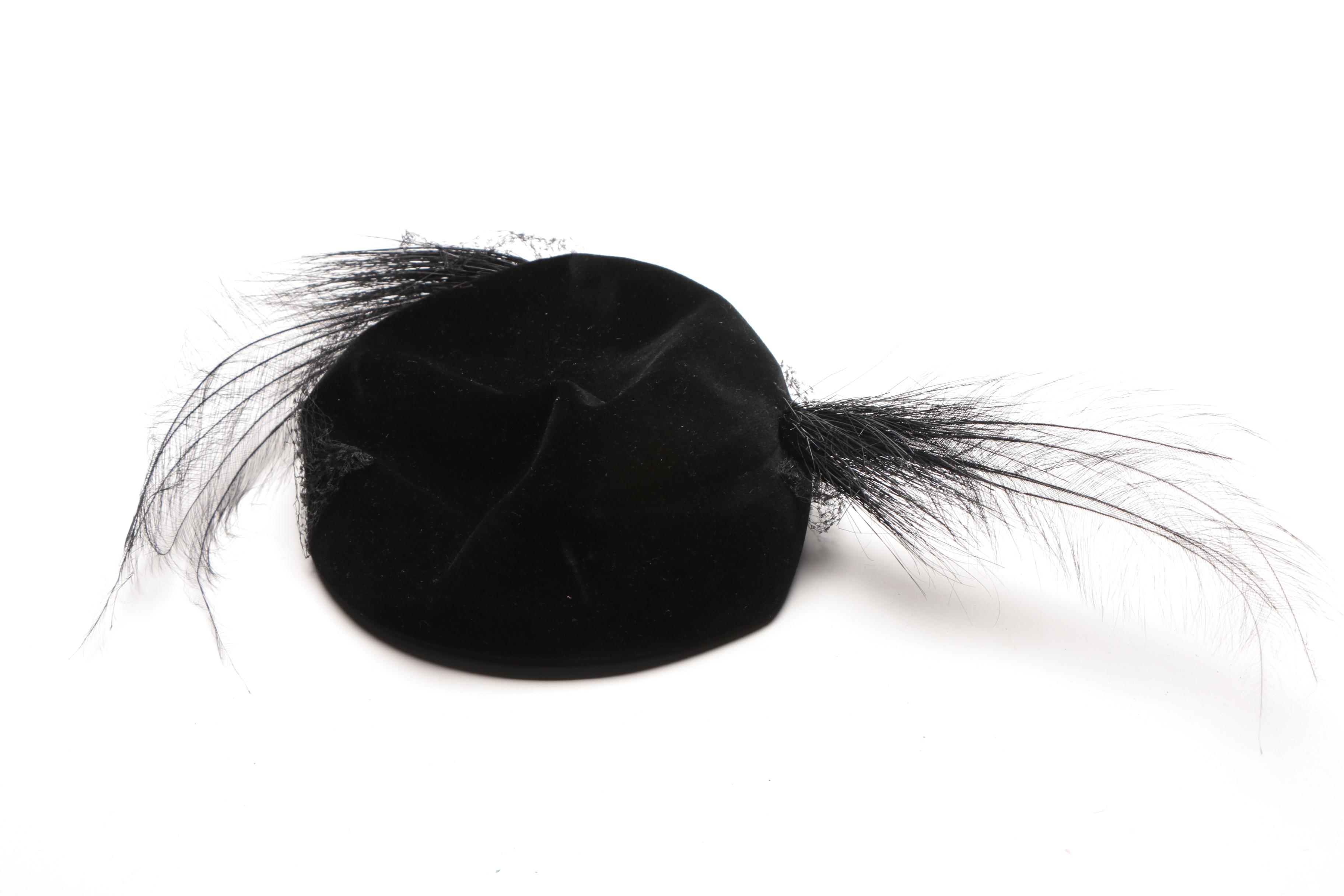 Black Feathered Women's Vintage Hats