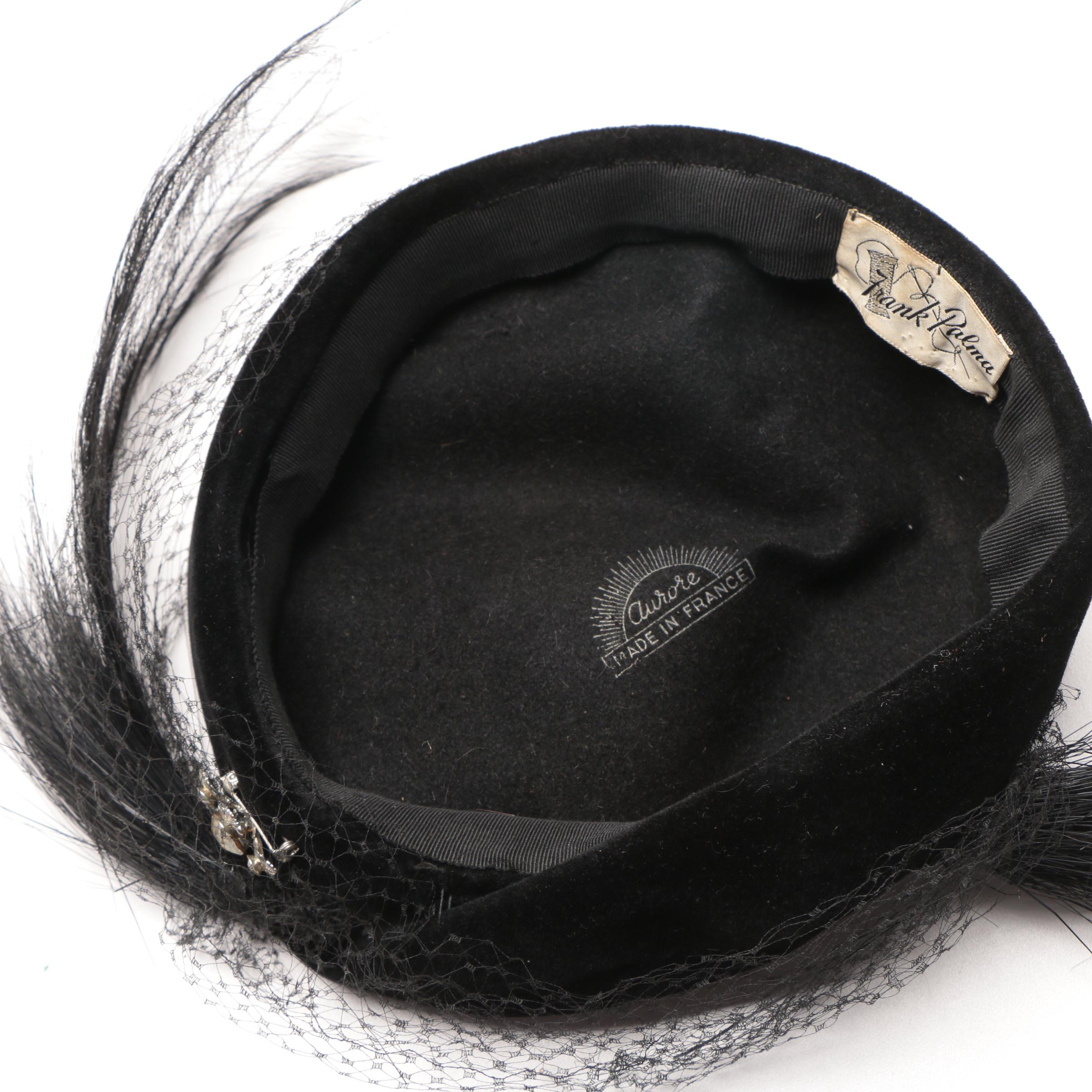 Black Feathered Women's Vintage Hats