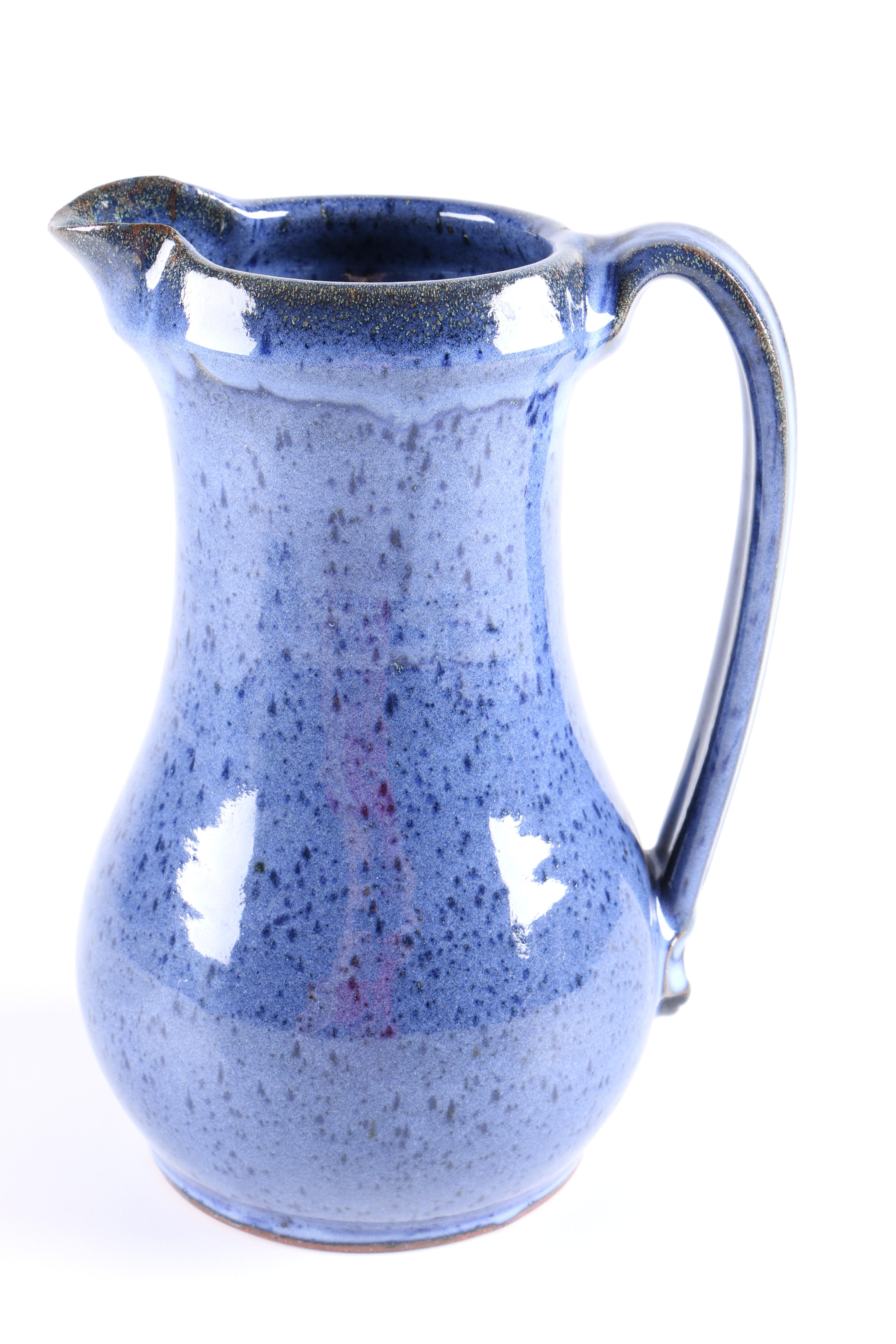 Hand-Decorated Ceramic Pitcher and Tray Set