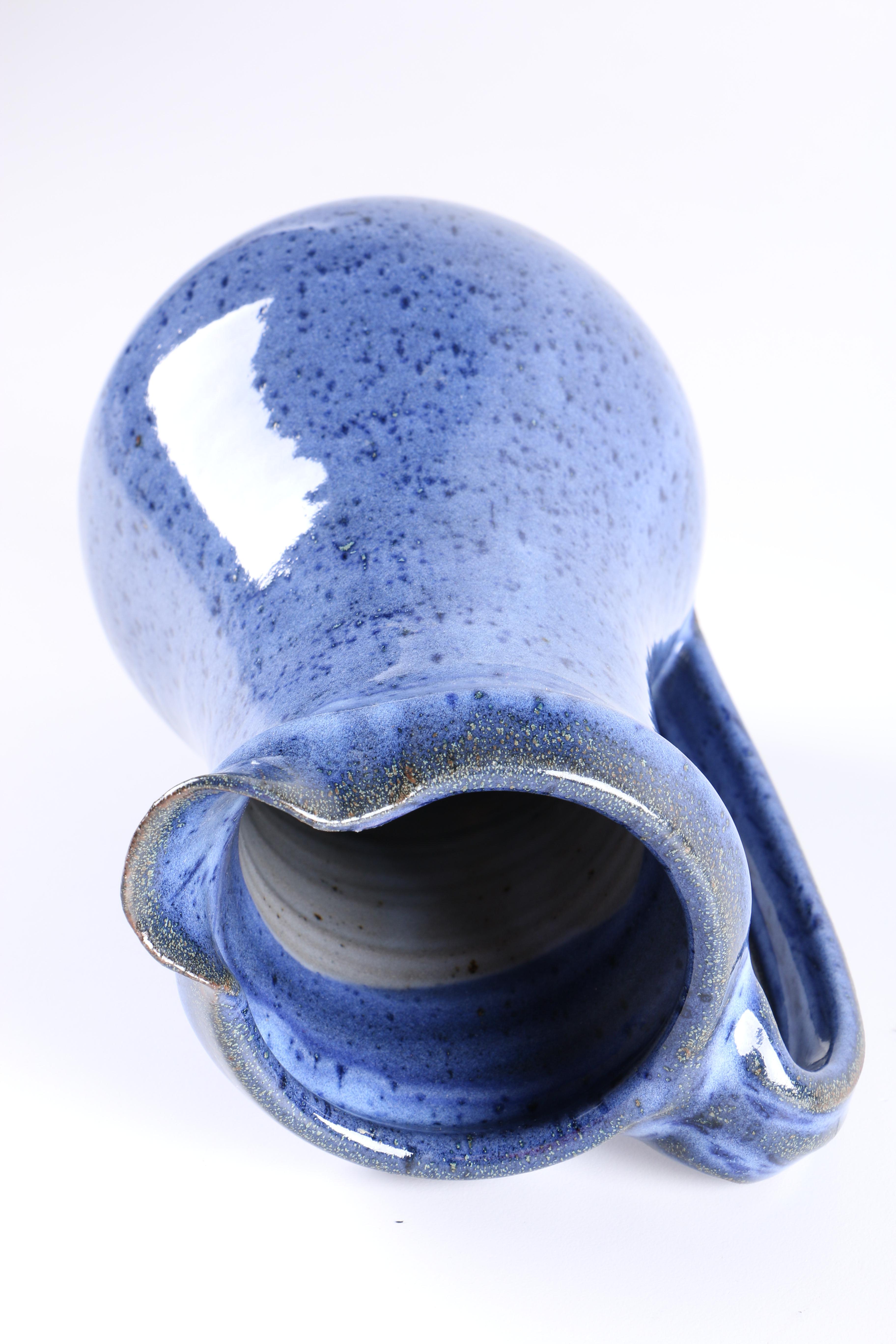 Hand-Decorated Ceramic Pitcher and Tray Set