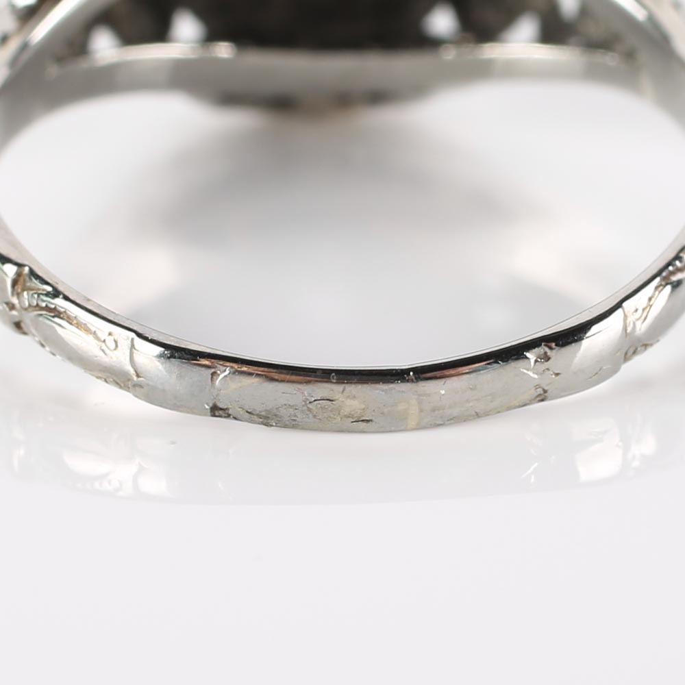 Late Edwardian 18K White Gold and Diamond Ring