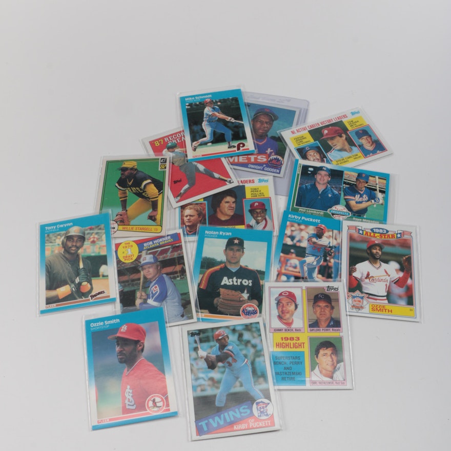 Kirby Puckett and Dwight Gooden Rookies and Other Baseball Cards