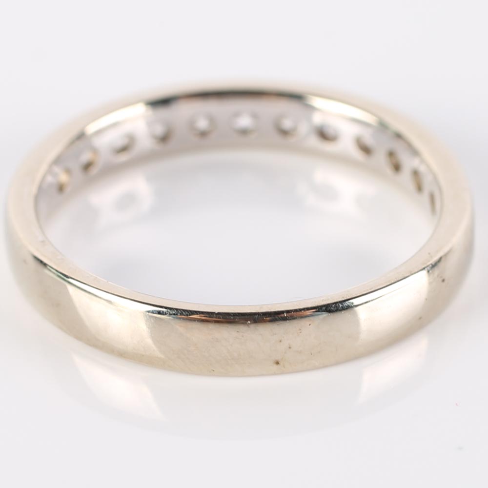 14K White Gold Channel Set Diamond Band